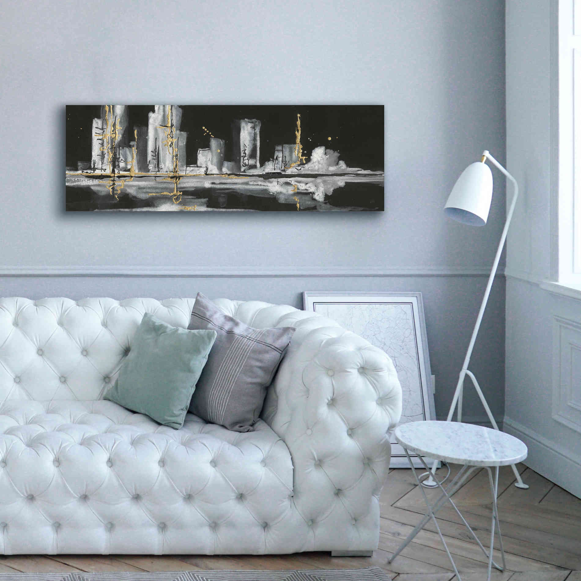 'Urban Gold V' by Chris Paschke, Giclee Canvas Wall Art,60 x 20
