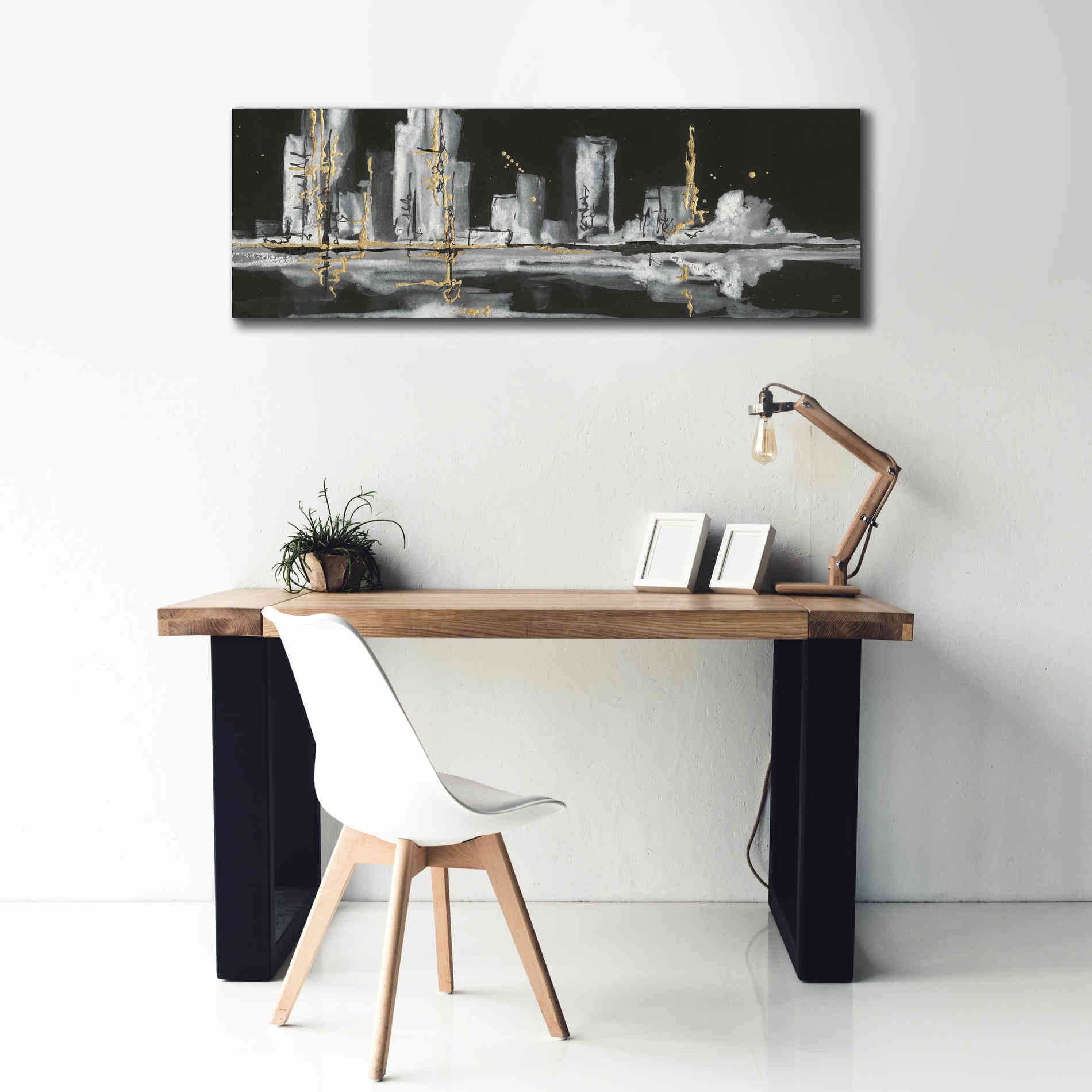 'Urban Gold V' by Chris Paschke, Giclee Canvas Wall Art,60 x 20