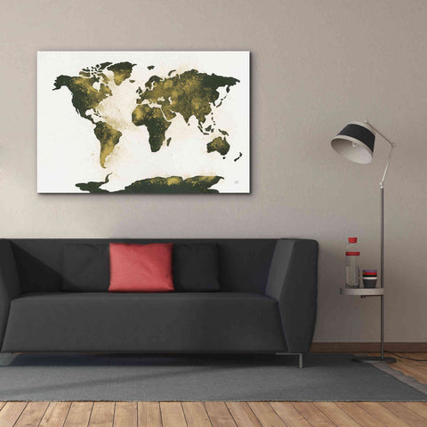 Image of 'World Map Gold Dust' by Chris Paschke, Giclee Canvas Wall Art,60 x 40
