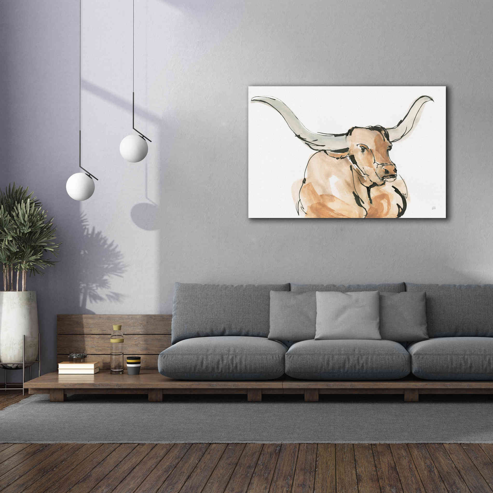 'Longhorn I' by Chris Paschke, Giclee Canvas Wall Art,60 x 40