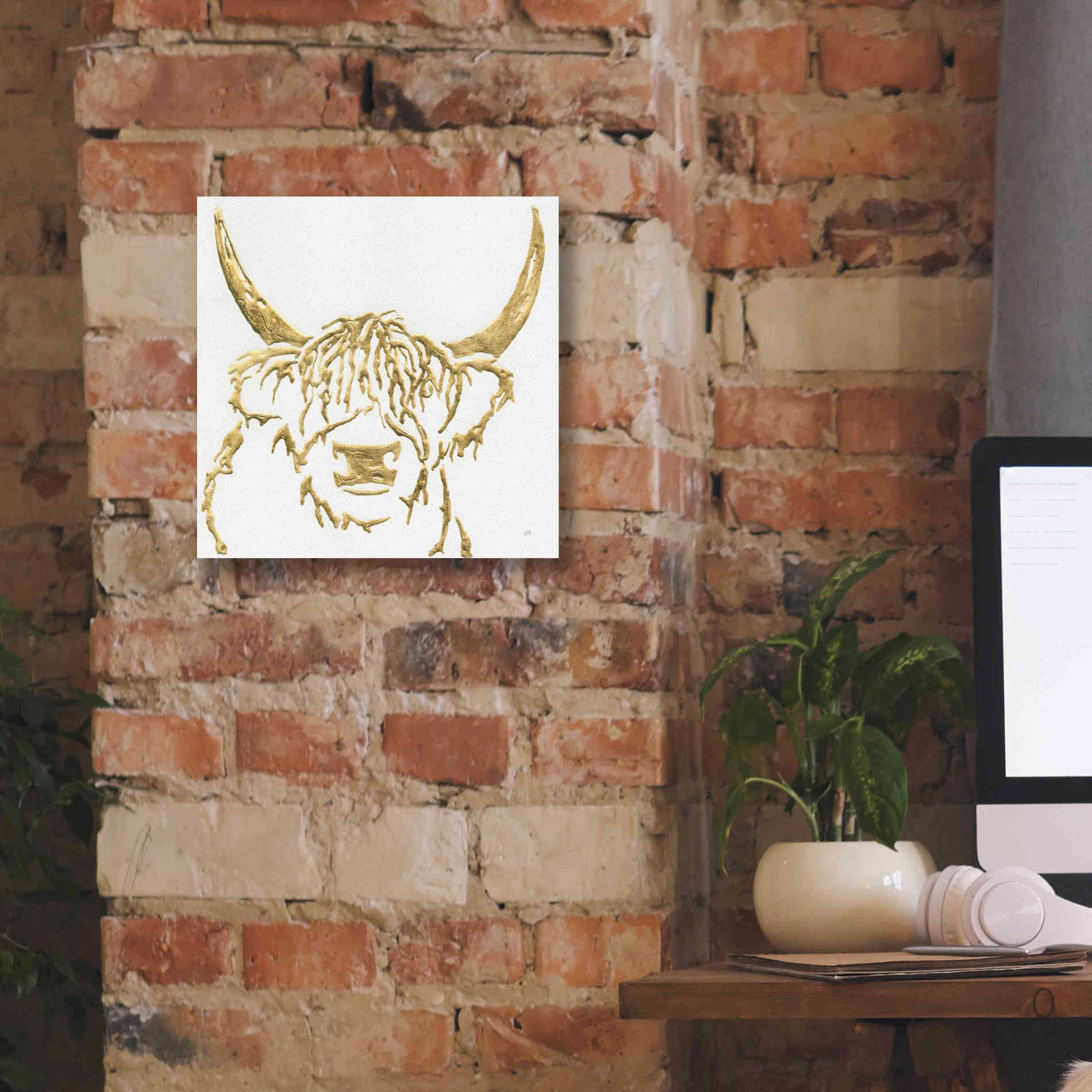 'Gilded Highlander I' by Chris Paschke, Giclee Canvas Wall Art,12 x 12
