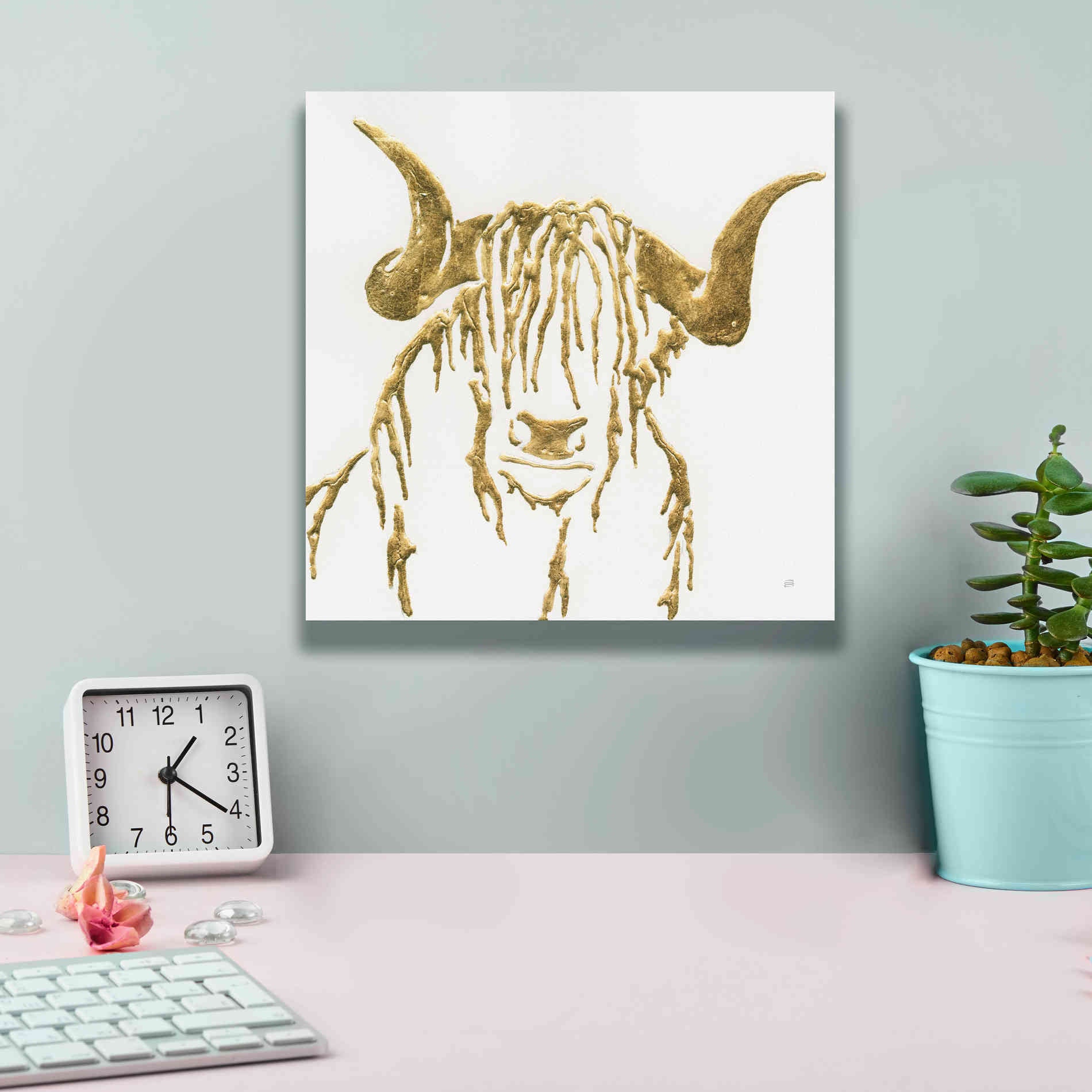 'Gilded Highlander II' by Chris Paschke, Giclee Canvas Wall Art,12 x 12