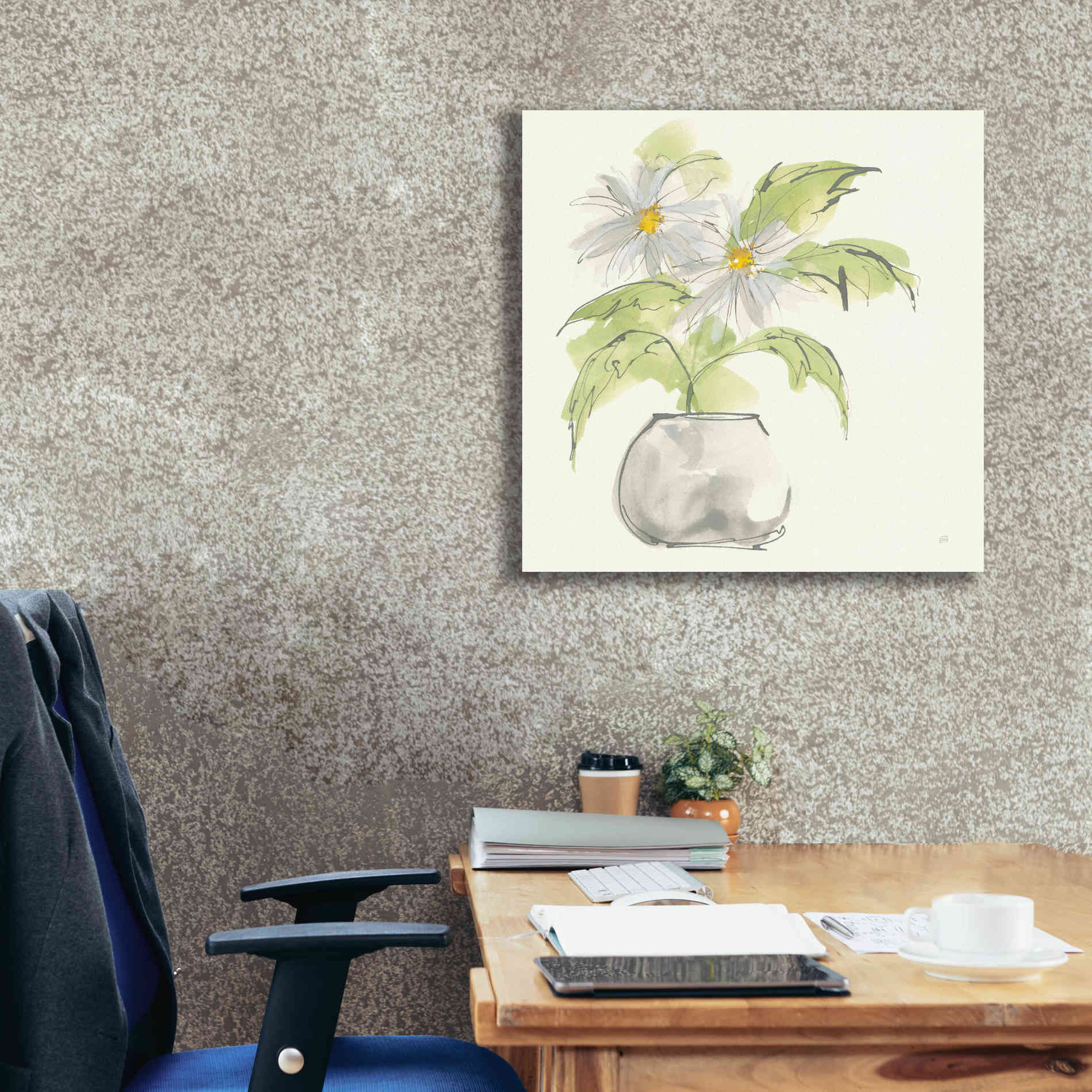 'Plant Daisy I' by Chris Paschke, Giclee Canvas Wall Art,26 x 26