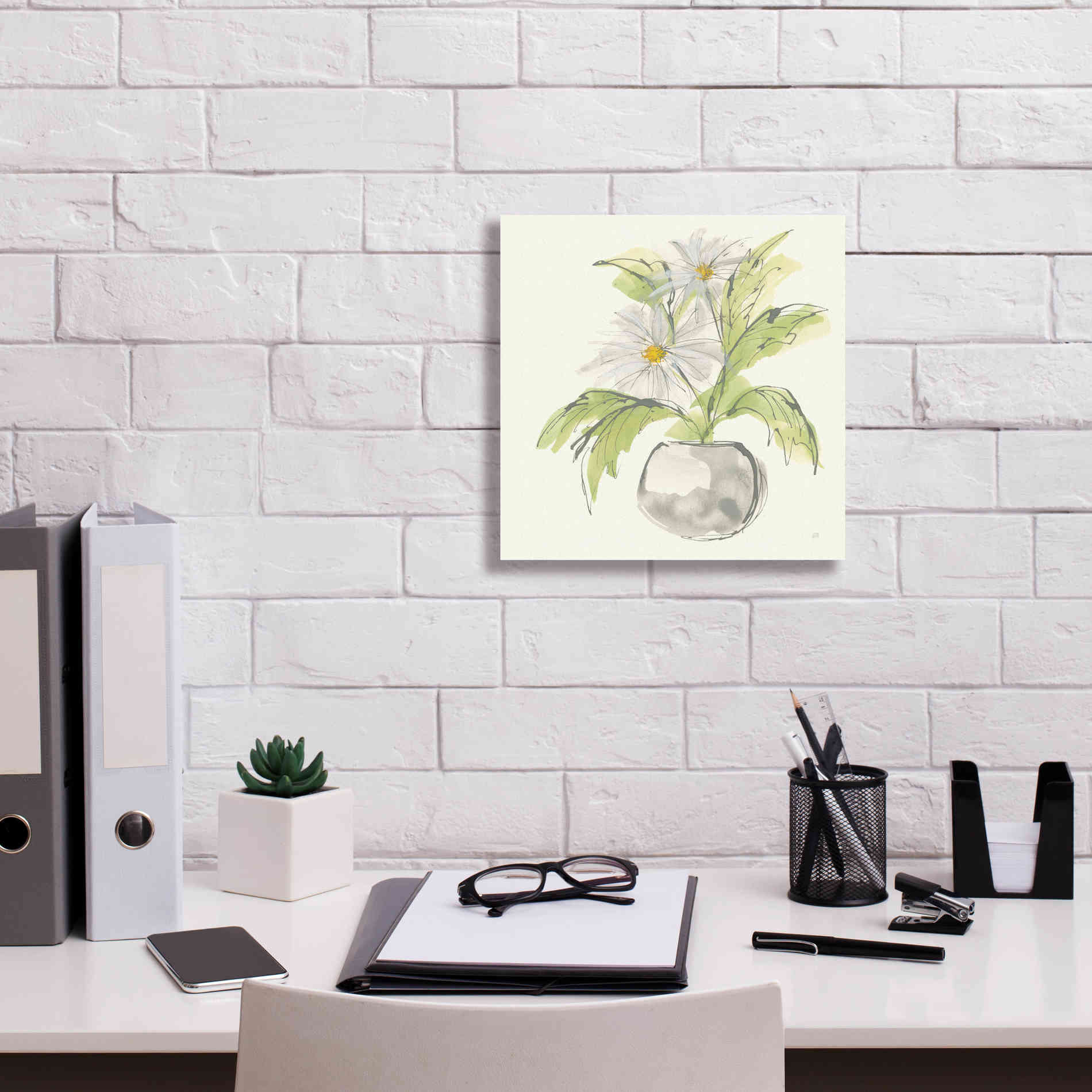 'Plant Daisy II' by Chris Paschke, Giclee Canvas Wall Art,12 x 12