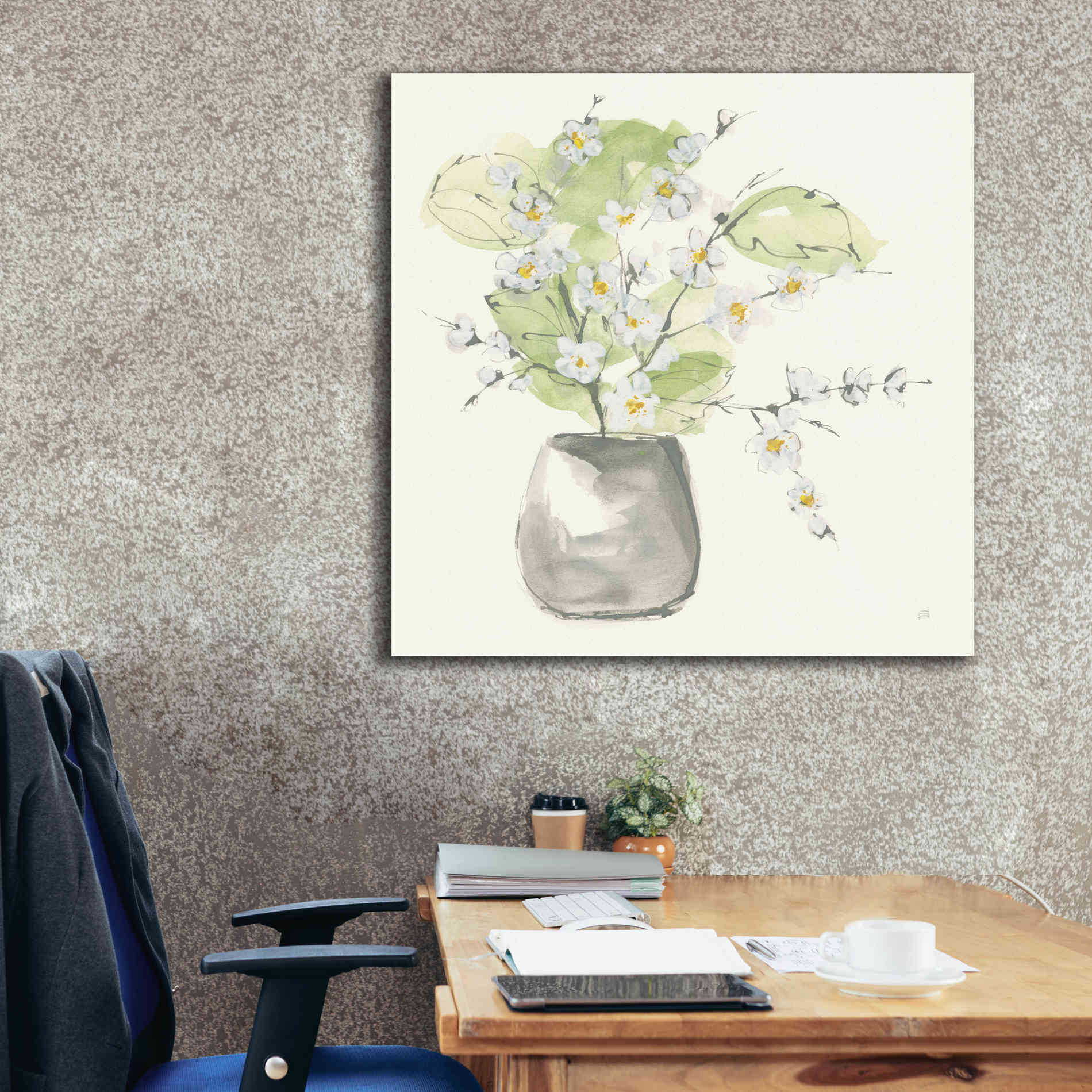 'Plant Blossom I' by Chris Paschke, Giclee Canvas Wall Art,37 x 37