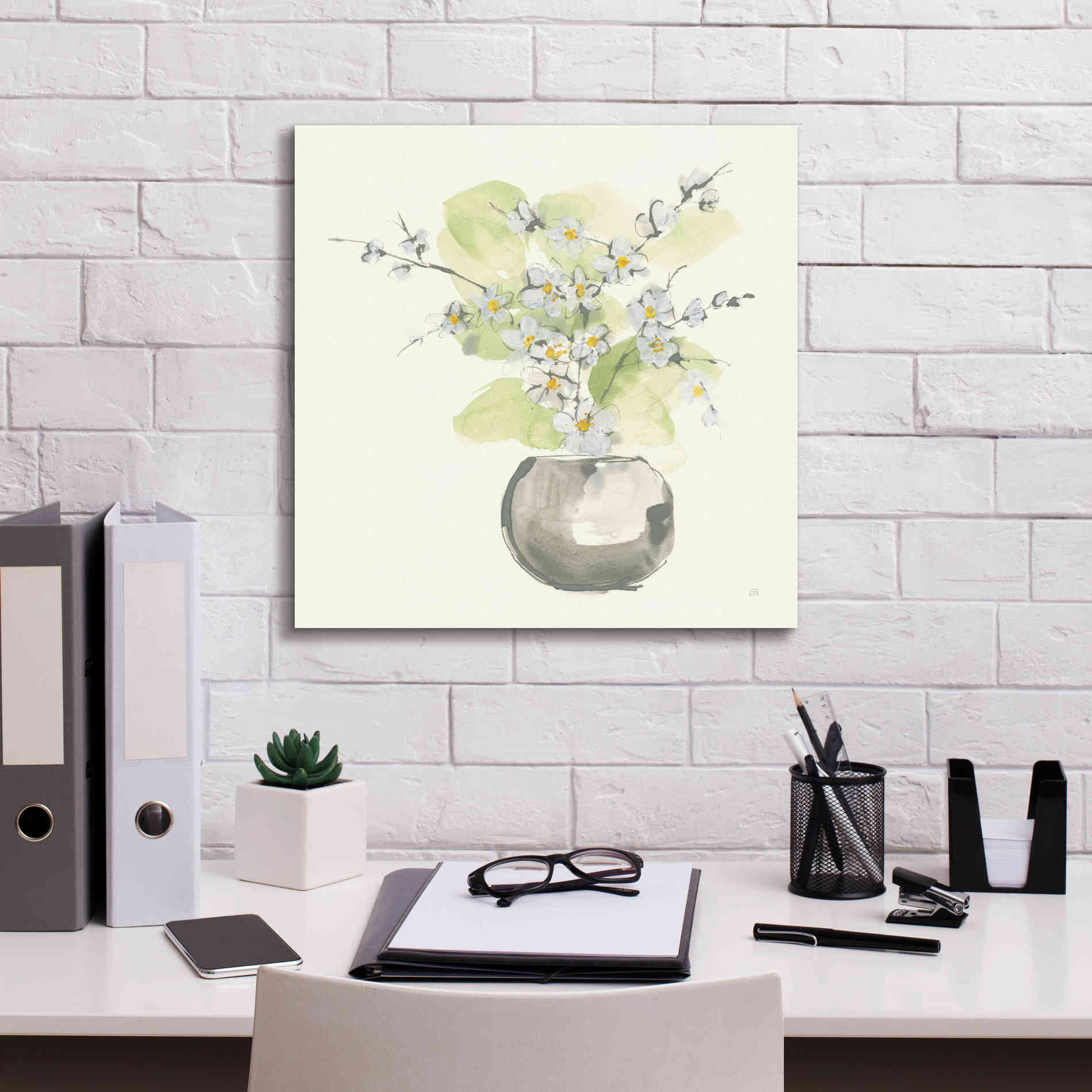 'Plant Blossom II' by Chris Paschke, Giclee Canvas Wall Art,18 x 18