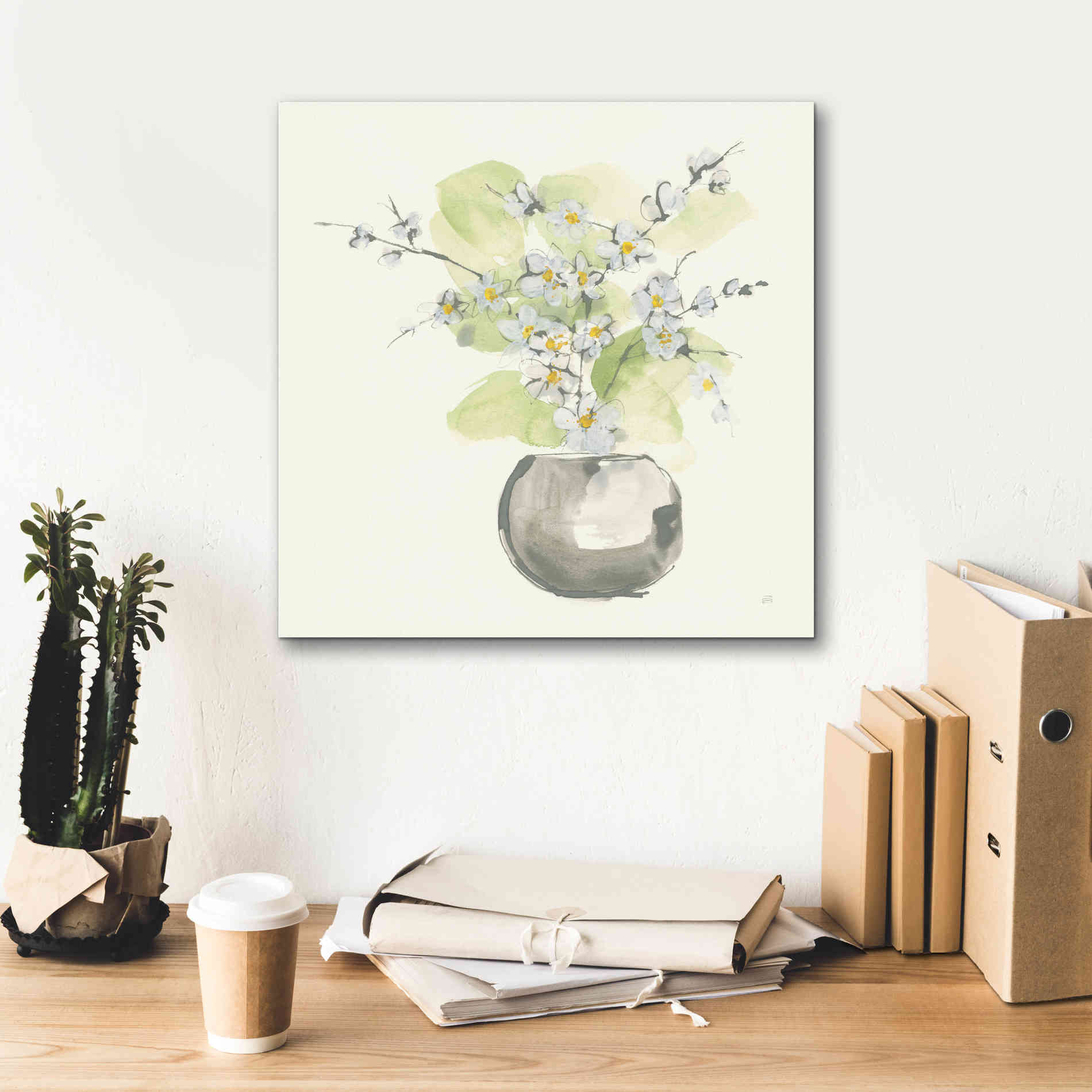 'Plant Blossom II' by Chris Paschke, Giclee Canvas Wall Art,18 x 18
