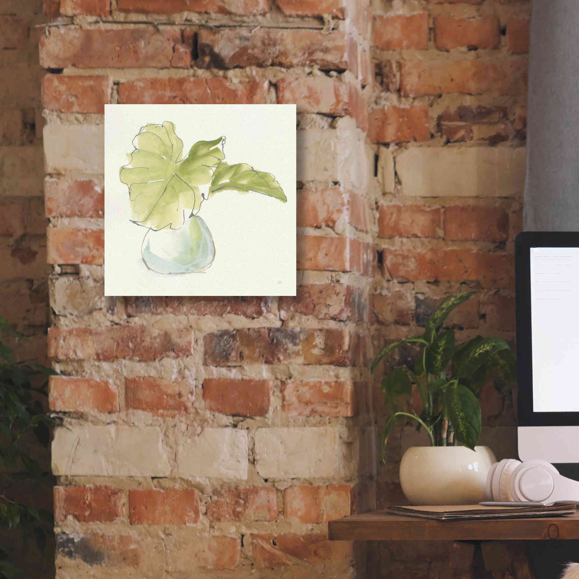 'Plant Big Leaf I' by Chris Paschke, Giclee Canvas Wall Art,12 x 12
