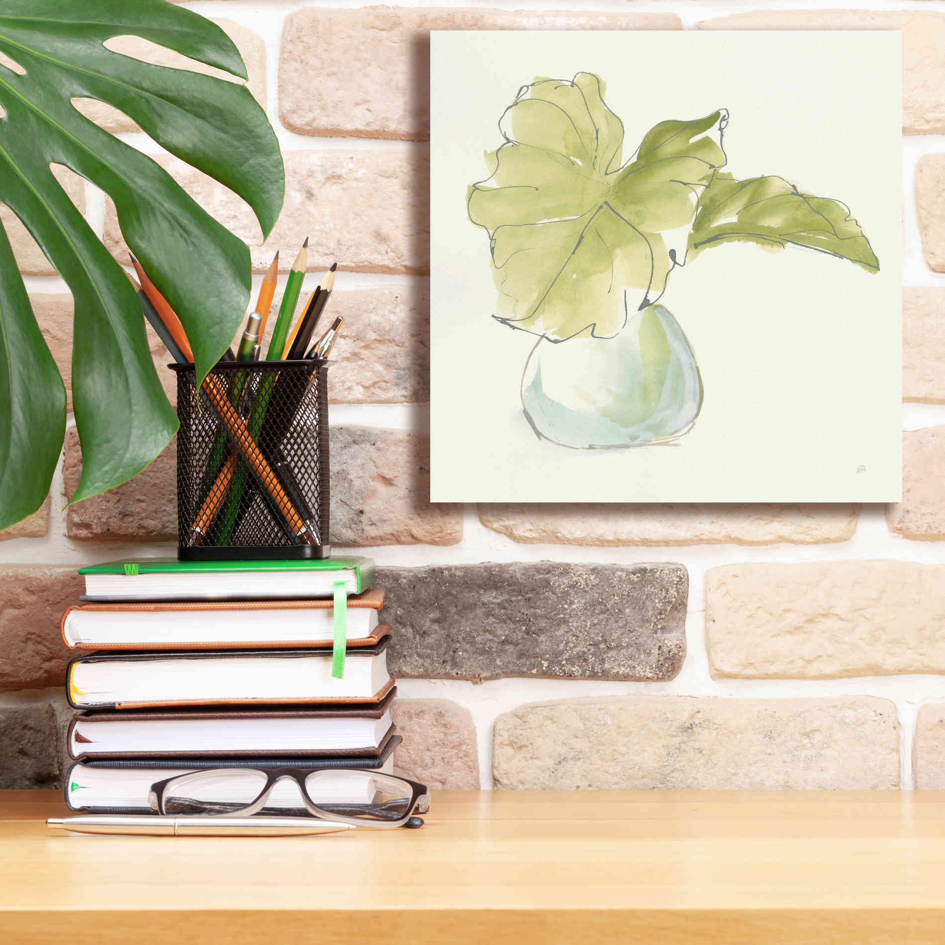 'Plant Big Leaf I' by Chris Paschke, Giclee Canvas Wall Art,12 x 12