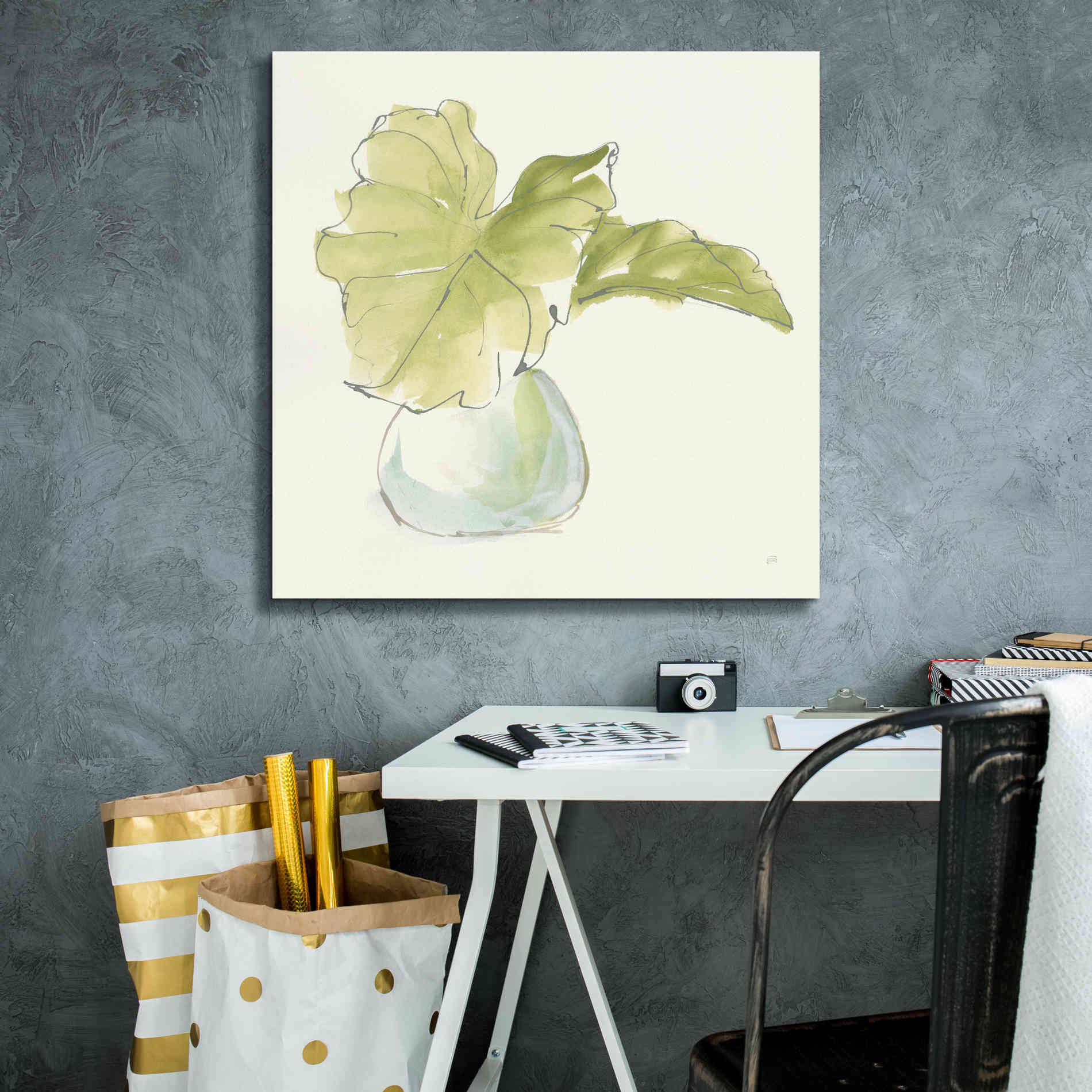 'Plant Big Leaf I' by Chris Paschke, Giclee Canvas Wall Art,26 x 26