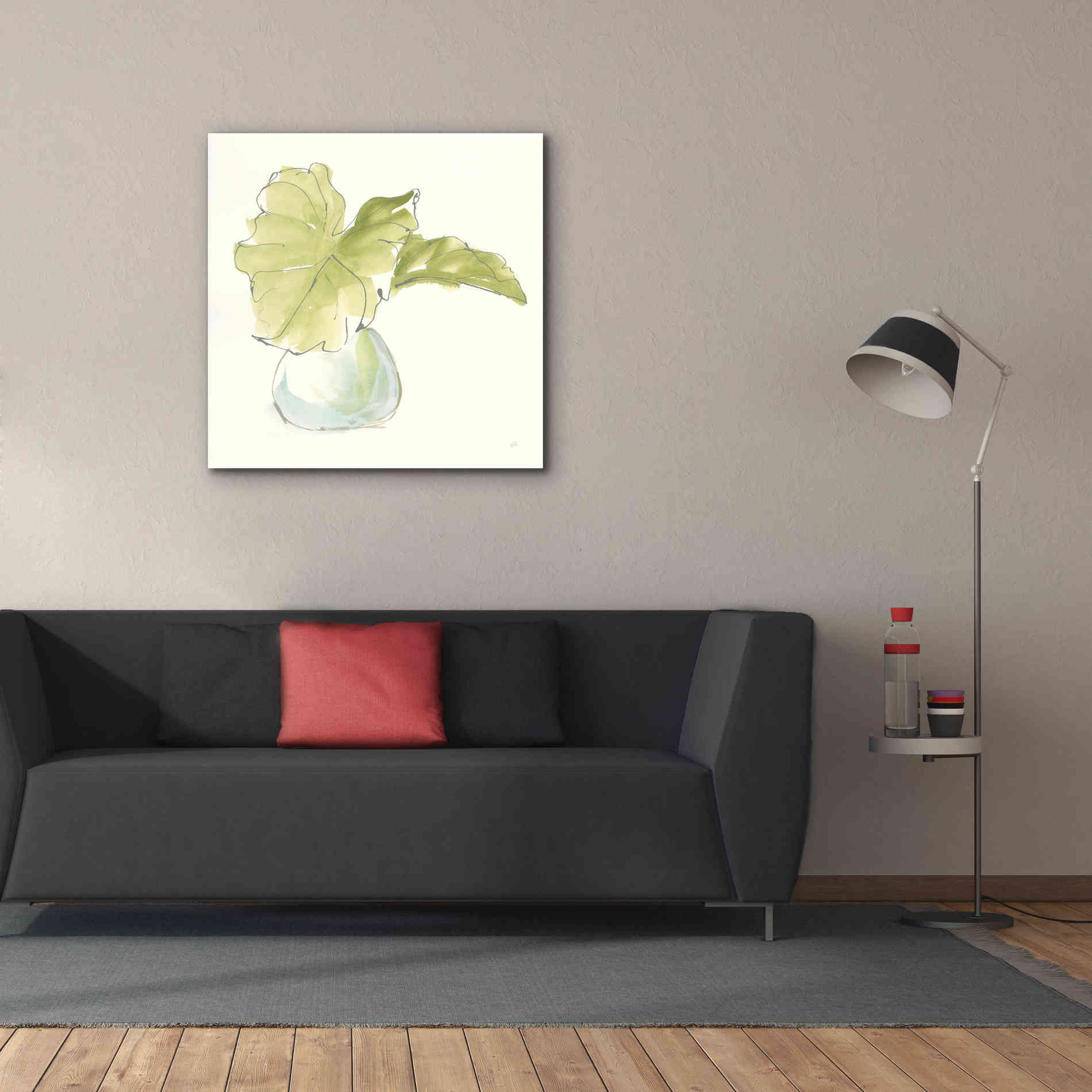 'Plant Big Leaf I' by Chris Paschke, Giclee Canvas Wall Art,37 x 37