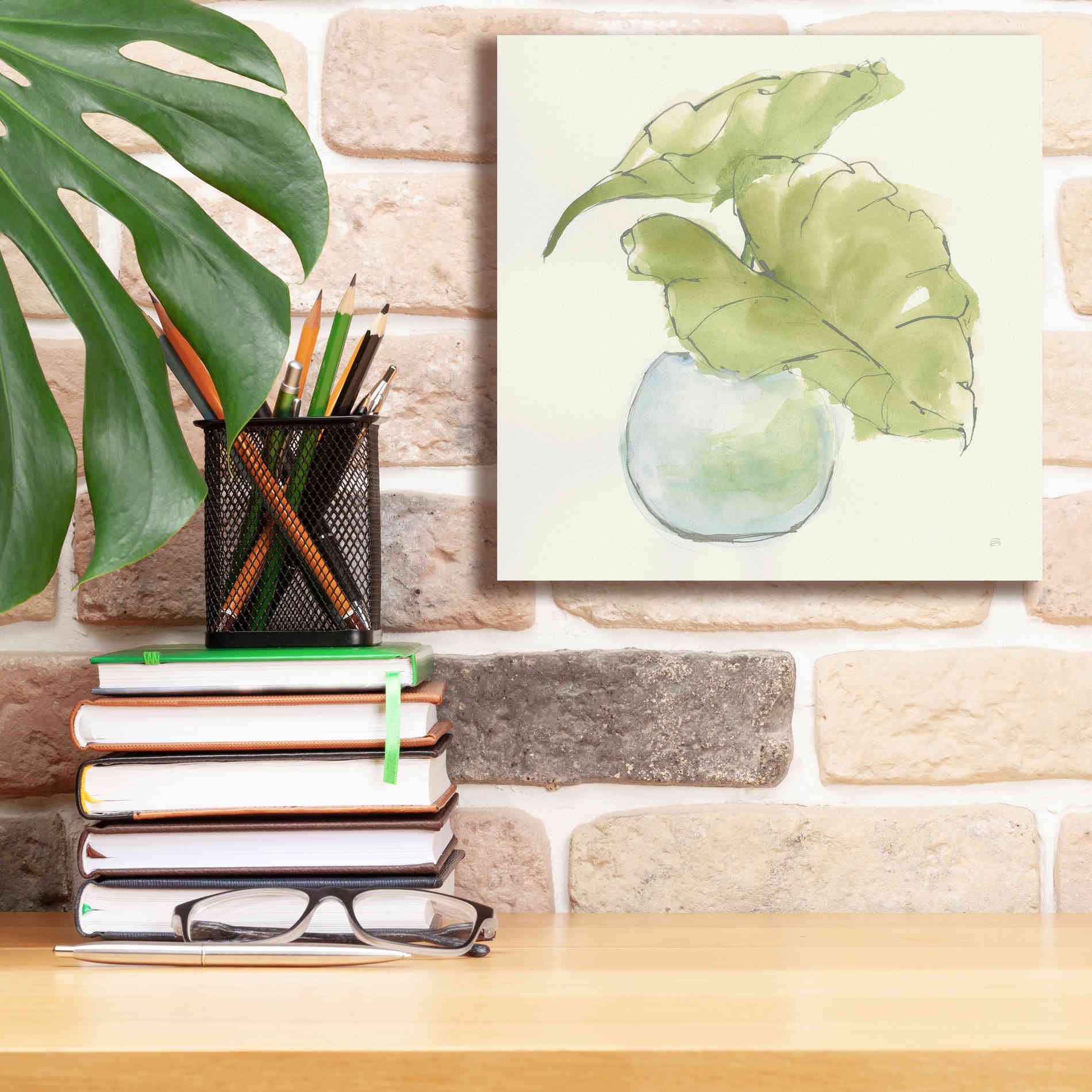 'Plant Big Leaf III' by Chris Paschke, Giclee Canvas Wall Art,12 x 12