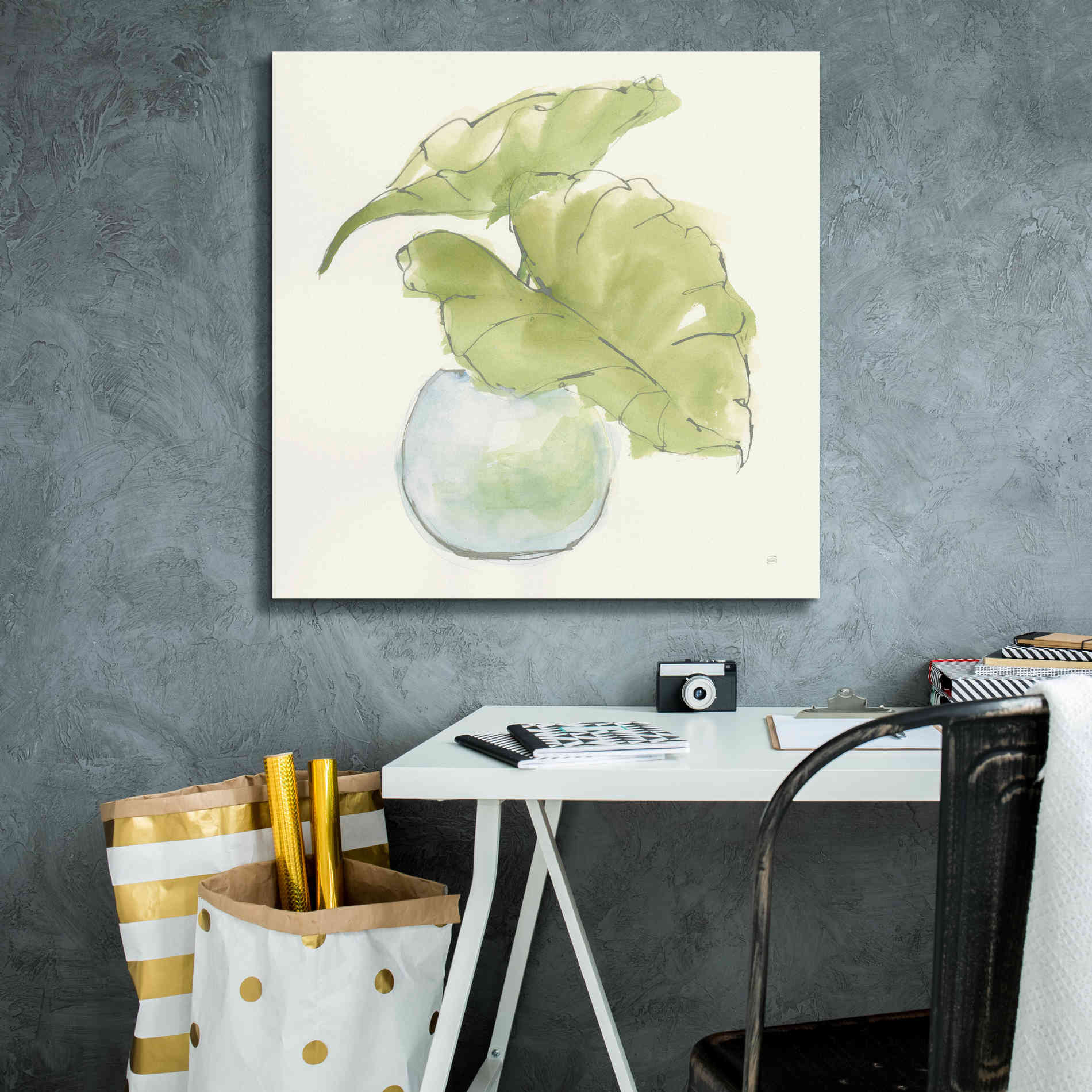 'Plant Big Leaf III' by Chris Paschke, Giclee Canvas Wall Art,26 x 26