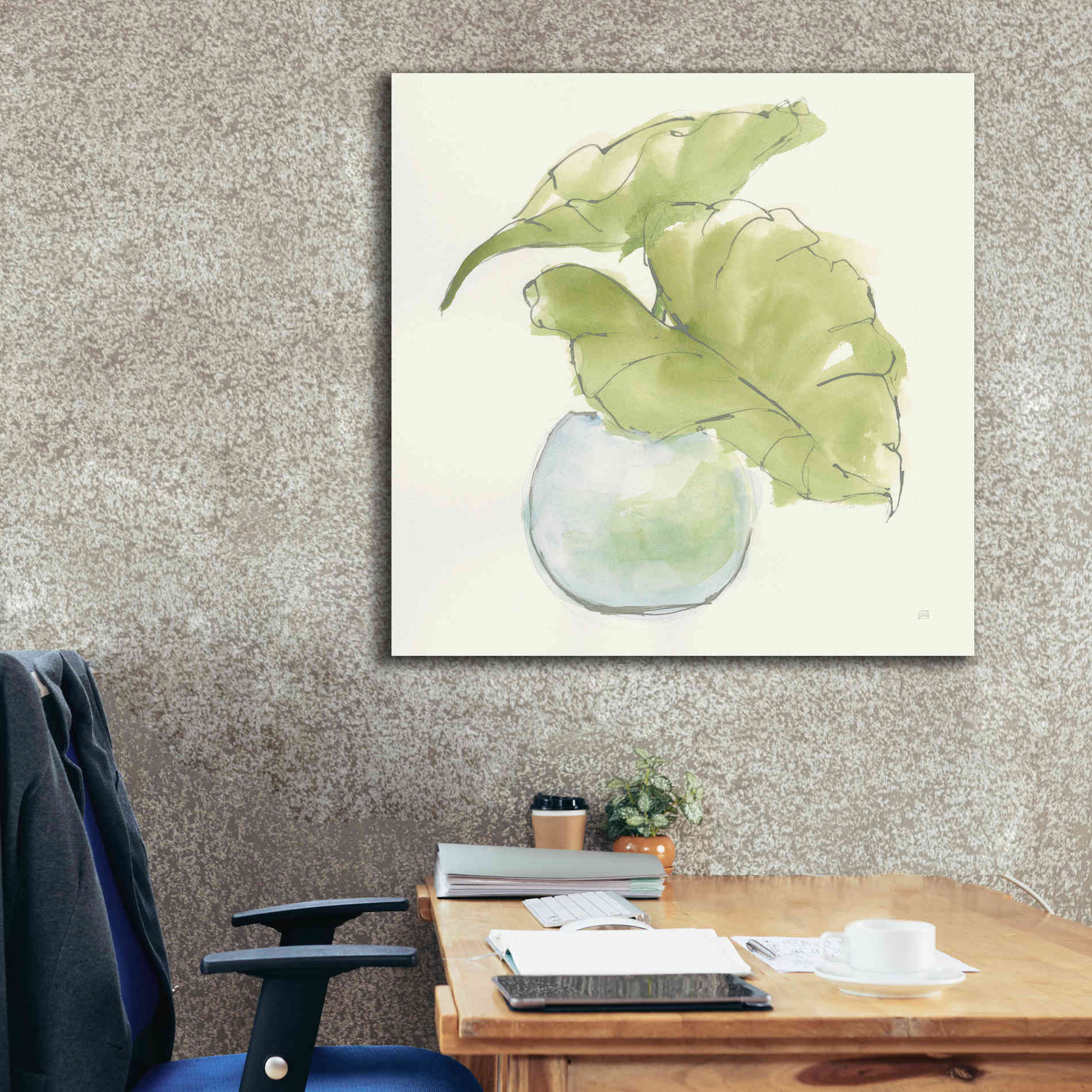 'Plant Big Leaf III' by Chris Paschke, Giclee Canvas Wall Art,37 x 37