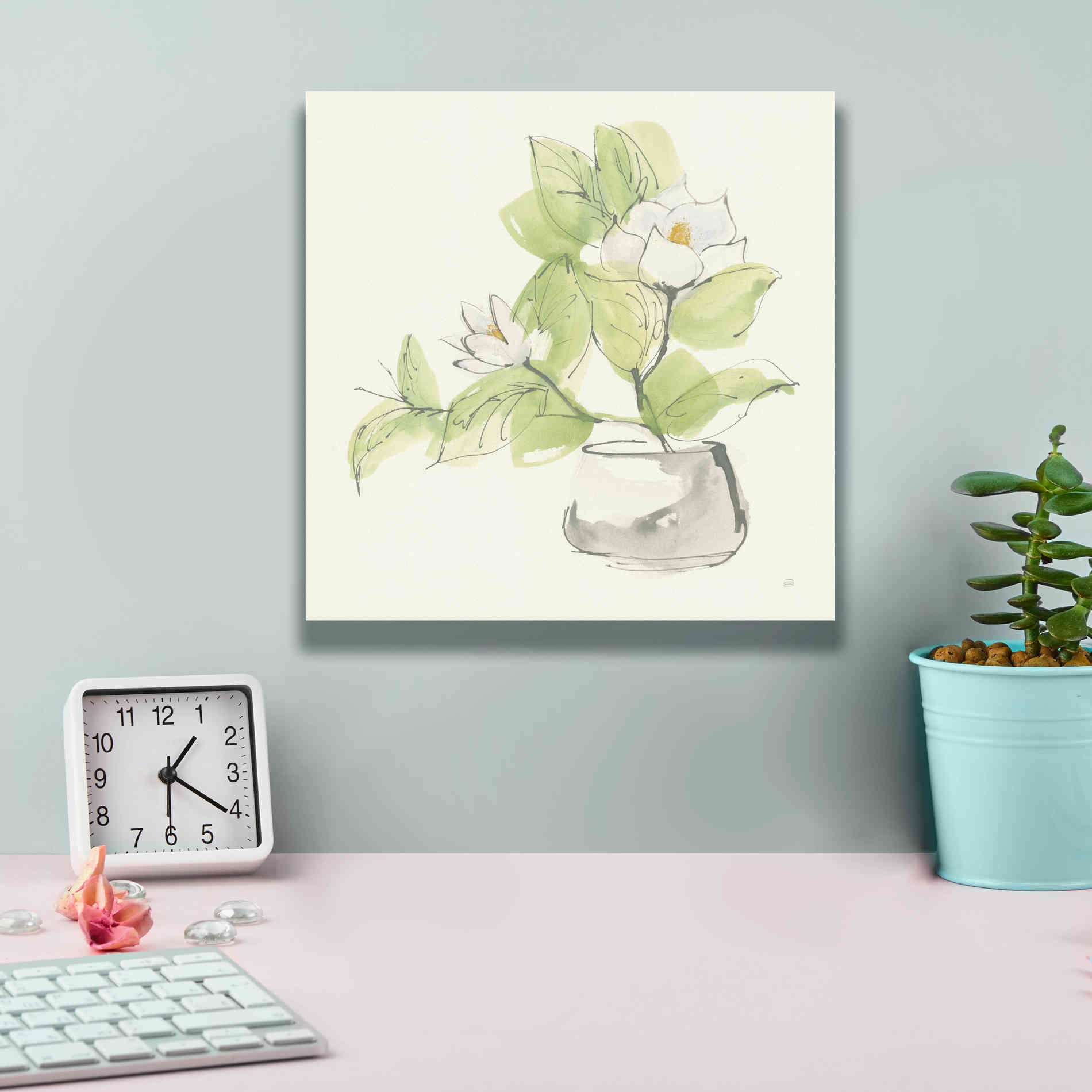'Plant Magnolia I' by Chris Paschke, Giclee Canvas Wall Art,12 x 12