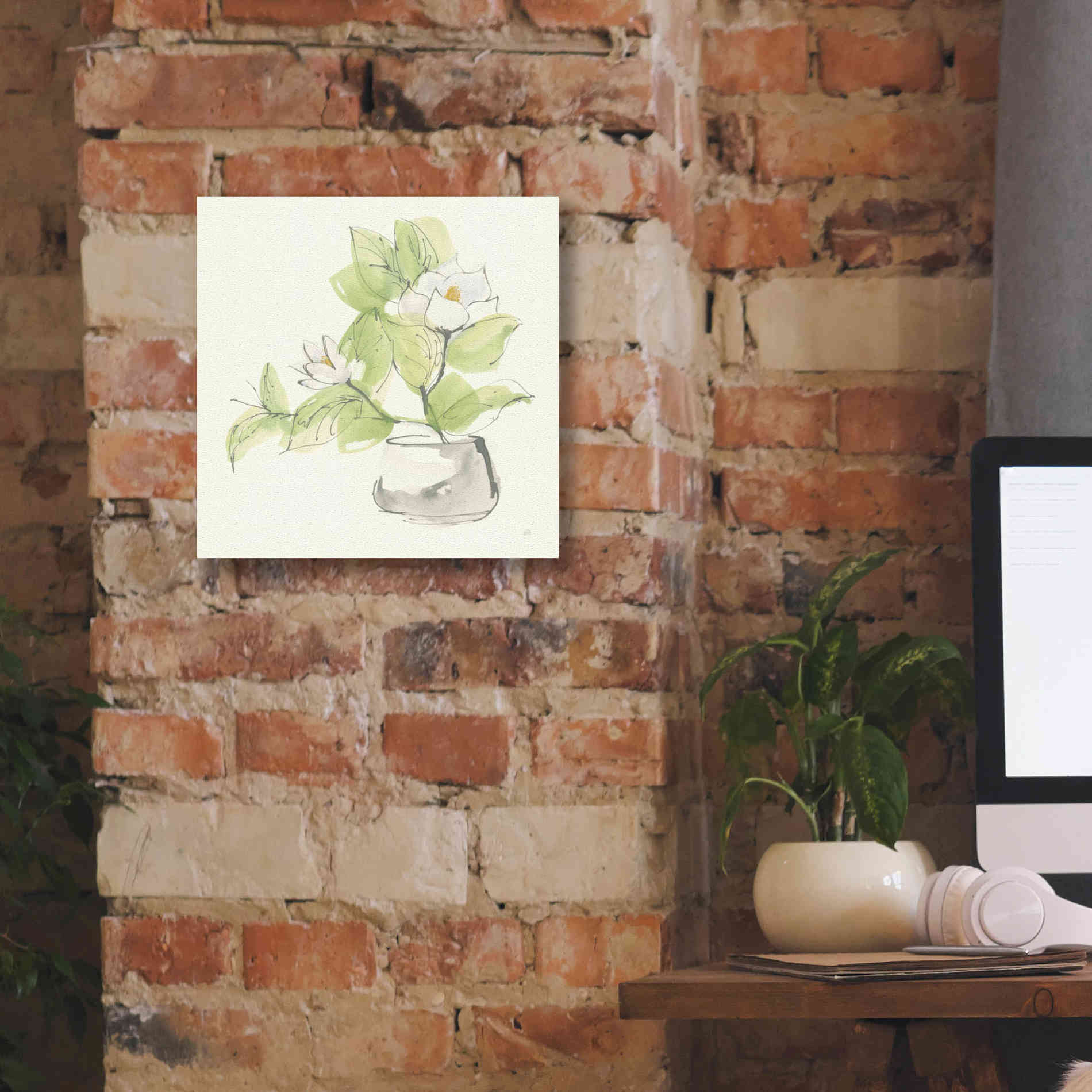 'Plant Magnolia I' by Chris Paschke, Giclee Canvas Wall Art,12 x 12