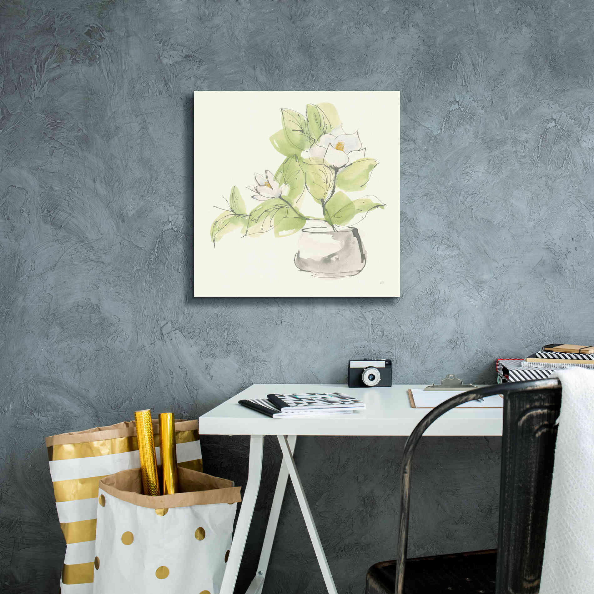 'Plant Magnolia I' by Chris Paschke, Giclee Canvas Wall Art,18 x 18