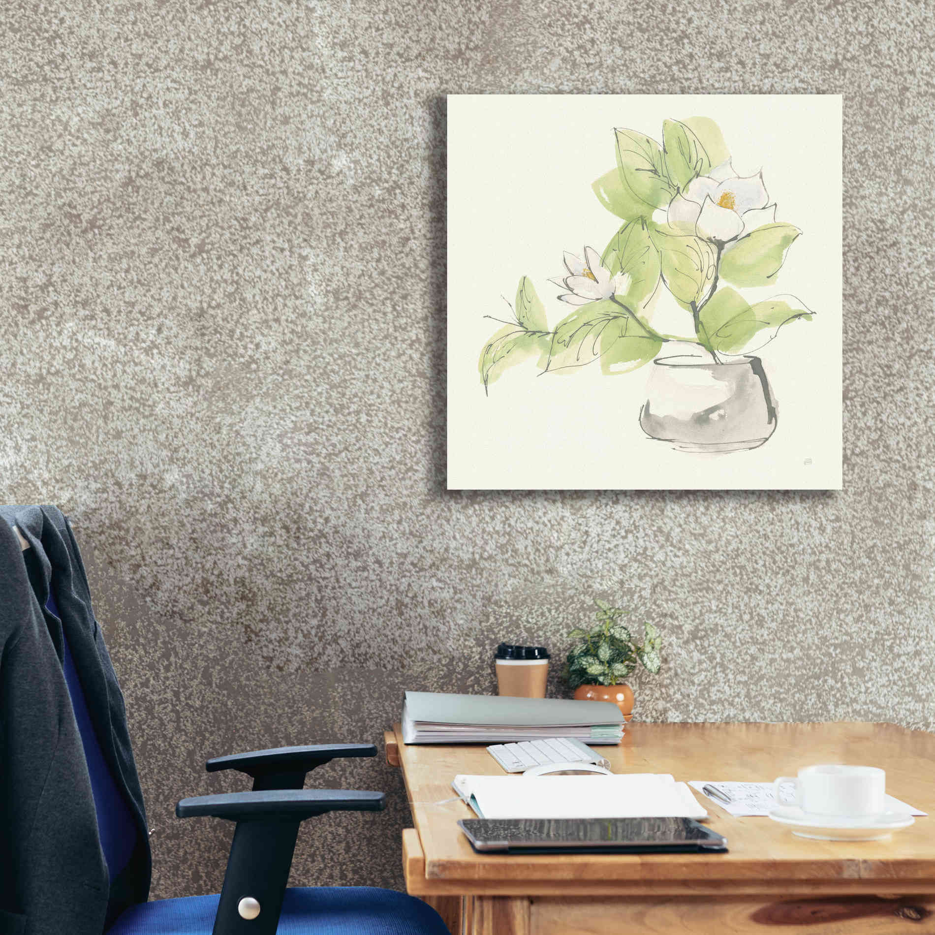 'Plant Magnolia I' by Chris Paschke, Giclee Canvas Wall Art,26 x 26