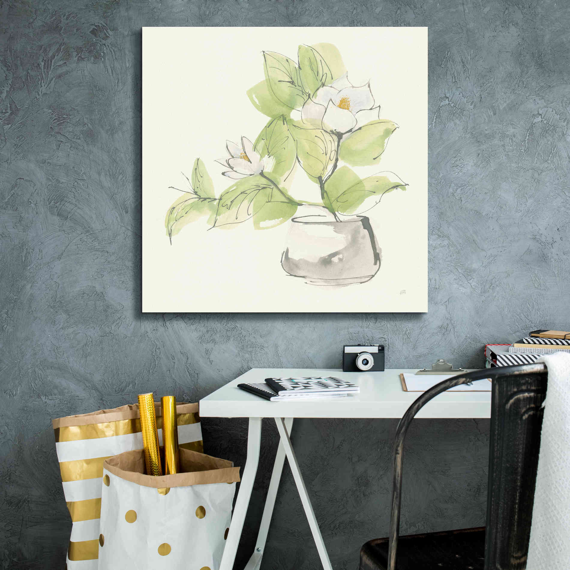 'Plant Magnolia I' by Chris Paschke, Giclee Canvas Wall Art,26 x 26