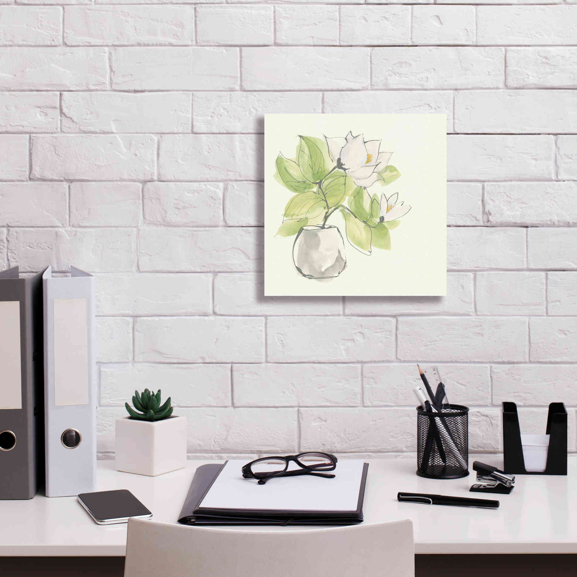 'Plant Magnolia II' by Chris Paschke, Giclee Canvas Wall Art,12 x 12