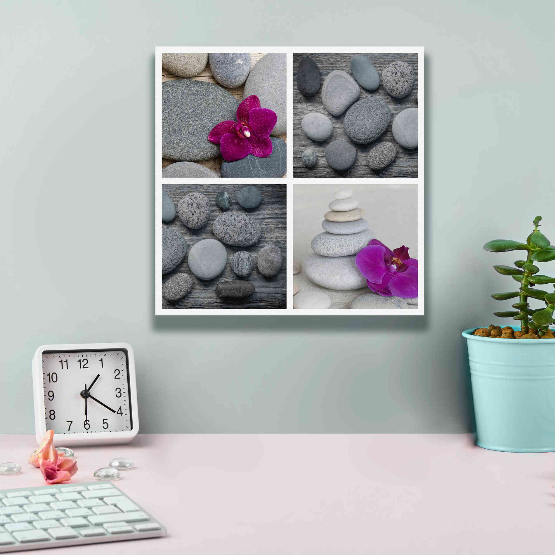 'Zen Orchid Collage' by Andrea Haase, Giclee Canvas Wall Art,12 x 12