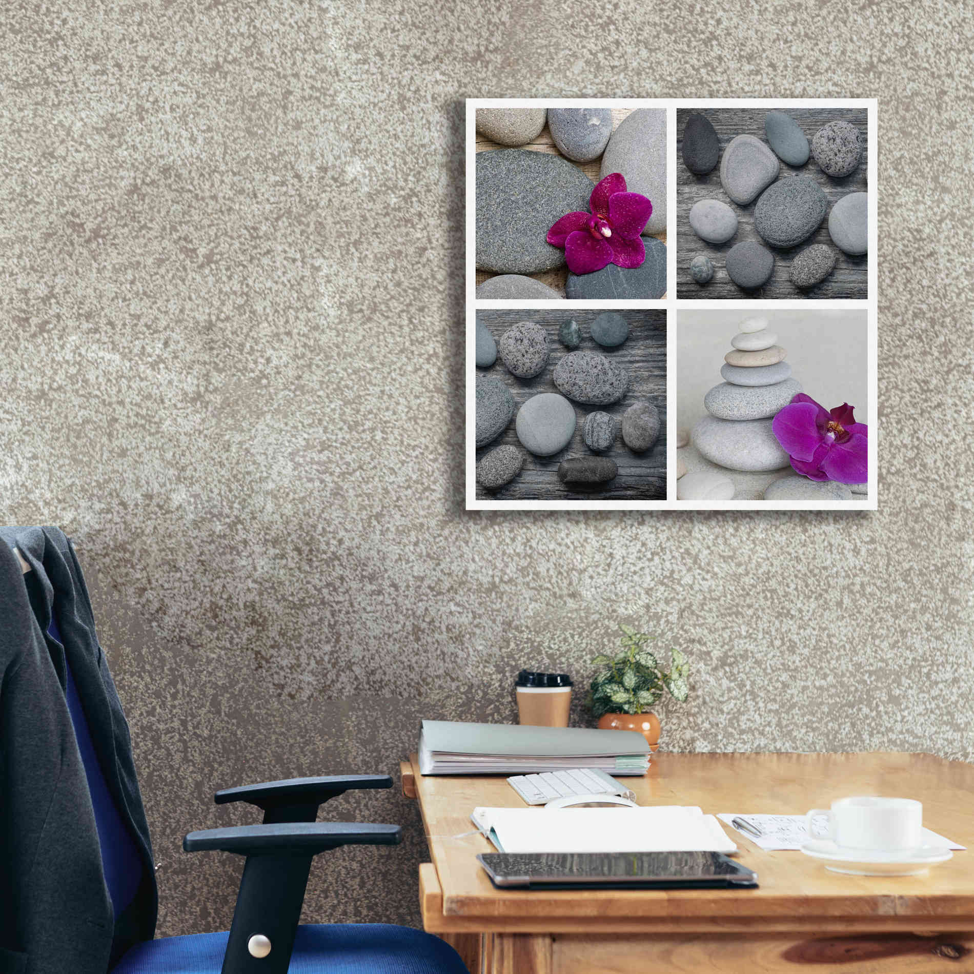 'Zen Orchid Collage' by Andrea Haase, Giclee Canvas Wall Art,26 x 26