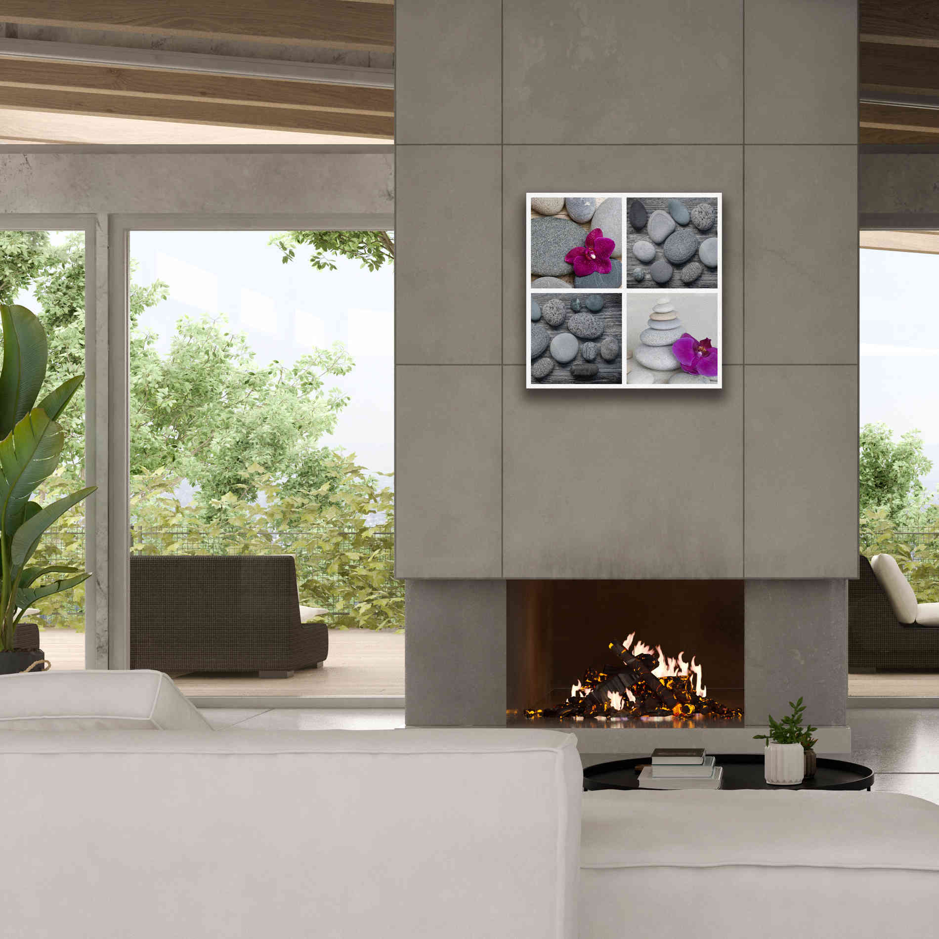 'Zen Orchid Collage' by Andrea Haase, Giclee Canvas Wall Art,26 x 26