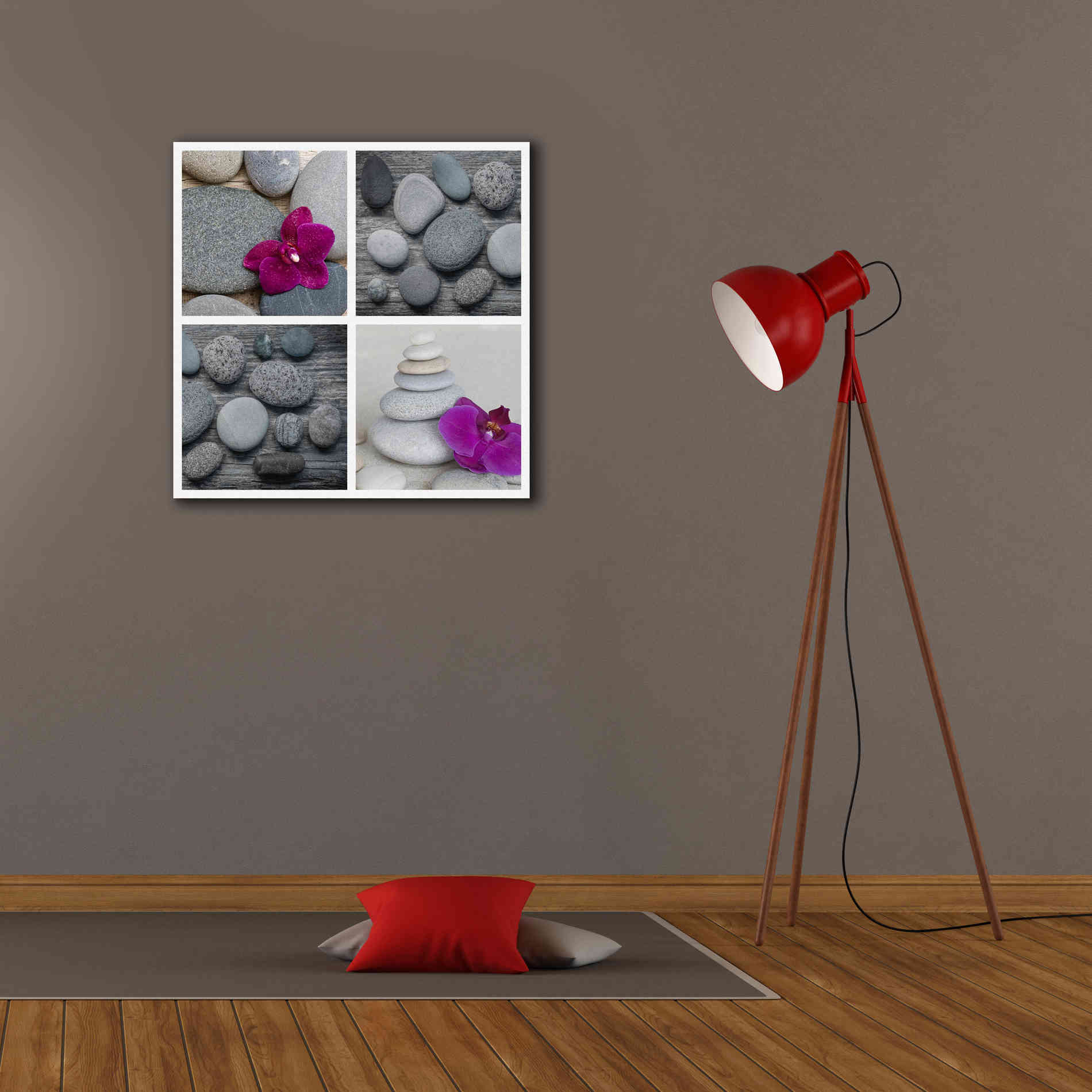 'Zen Orchid Collage' by Andrea Haase, Giclee Canvas Wall Art,26 x 26