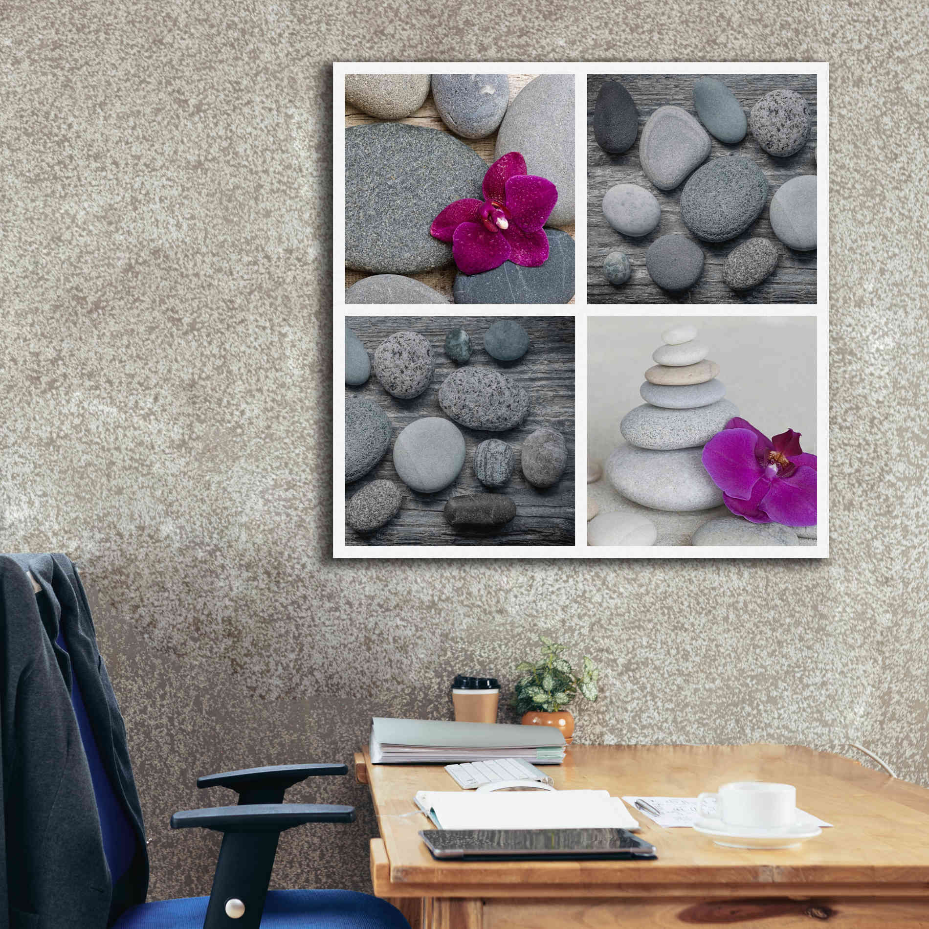 'Zen Orchid Collage' by Andrea Haase, Giclee Canvas Wall Art,37 x 37