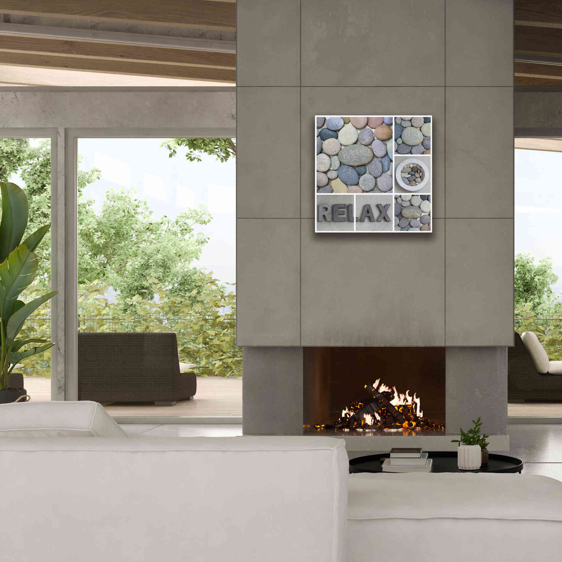 'Zen Pebble Relax Collage' by Andrea Haase, Giclee Canvas Wall Art,26 x 26