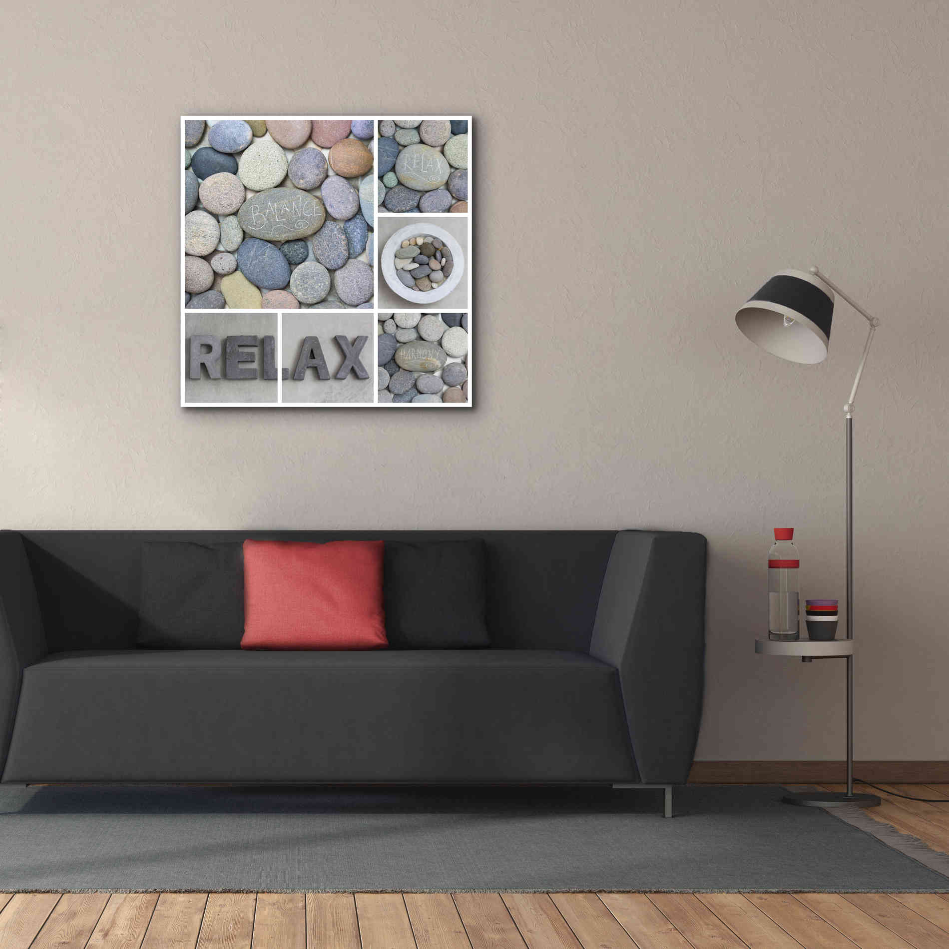 'Zen Pebble Relax Collage' by Andrea Haase, Giclee Canvas Wall Art,37 x 37