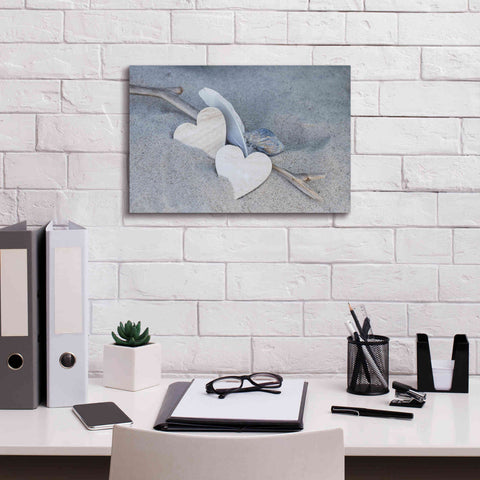 Image of 'Heart And Feather Beach Still' by Andrea Haase, Giclee Canvas Wall Art,18 x 12