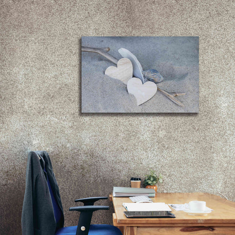 Image of 'Heart And Feather Beach Still' by Andrea Haase, Giclee Canvas Wall Art,40 x 26