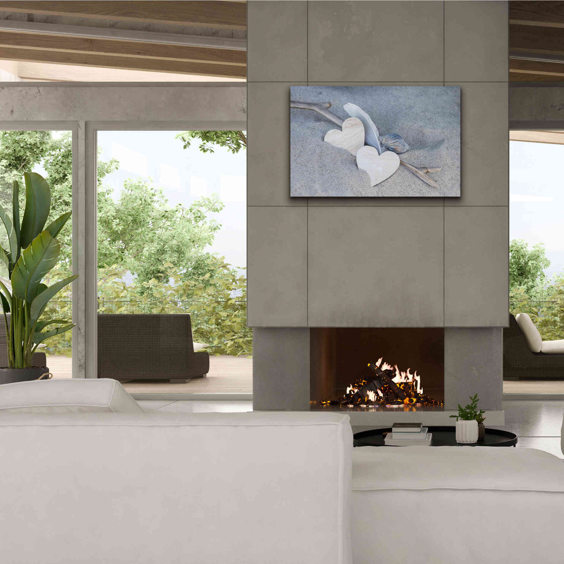 'Heart And Feather Beach Still' by Andrea Haase, Giclee Canvas Wall Art,40 x 26