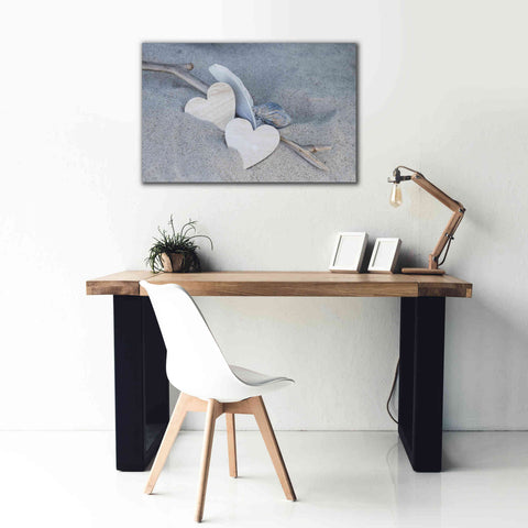 Image of 'Heart And Feather Beach Still' by Andrea Haase, Giclee Canvas Wall Art,40 x 26