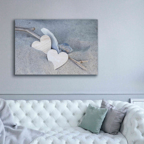 Image of 'Heart And Feather Beach Still' by Andrea Haase, Giclee Canvas Wall Art,60 x 40