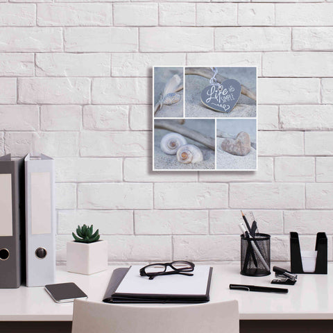 Image of 'Summer Beach Still Life Collage' by Andrea Haase, Giclee Canvas Wall Art,12 x 12