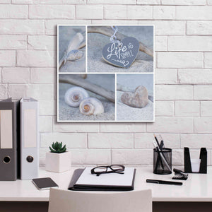 'Summer Beach Still Life Collage' by Andrea Haase, Giclee Canvas Wall Art,18 x 18