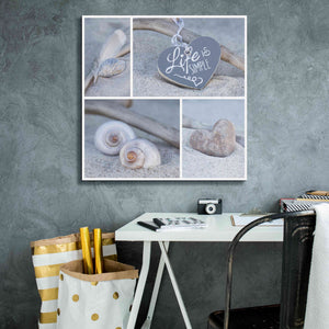 'Summer Beach Still Life Collage' by Andrea Haase, Giclee Canvas Wall Art,26 x 26