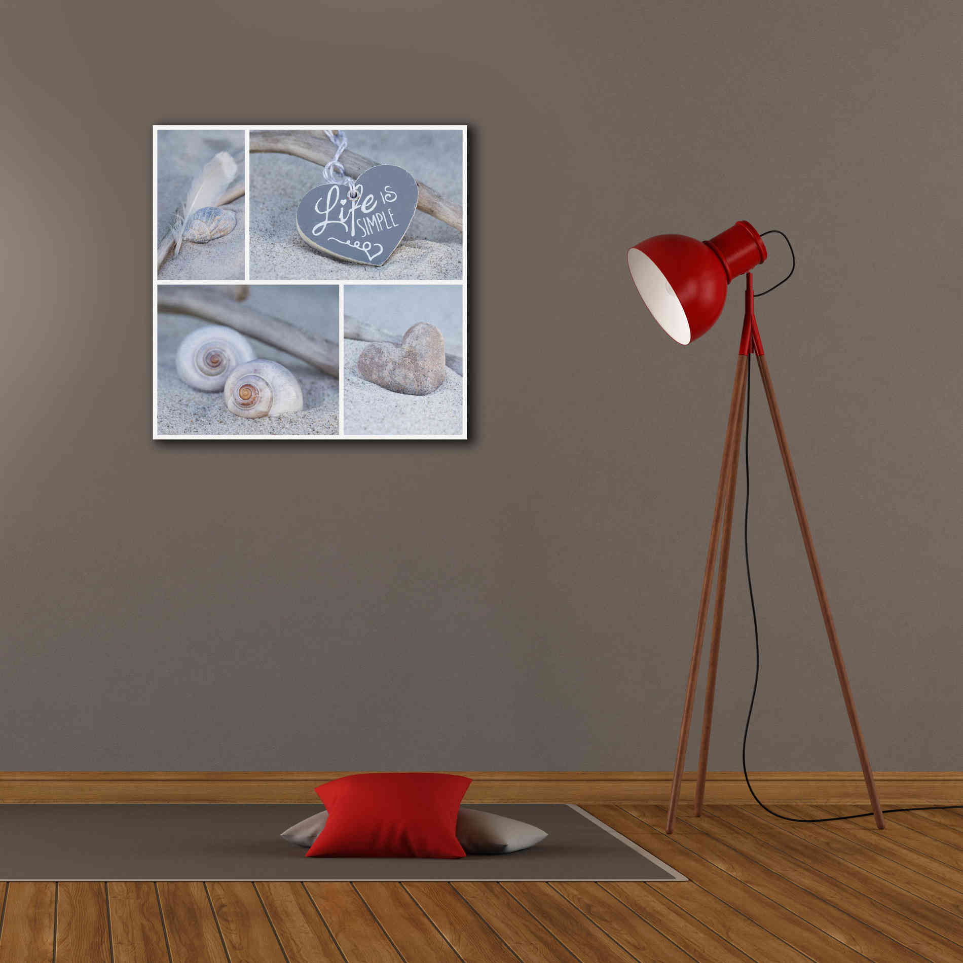 'Summer Beach Still Life Collage' by Andrea Haase, Giclee Canvas Wall Art,26 x 26
