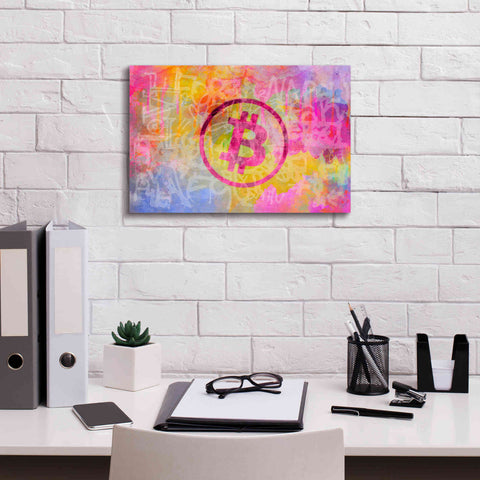 Image of 'Street Art Bitcoin' by Andrea Haase, Giclee Canvas Wall Art,18 x 12