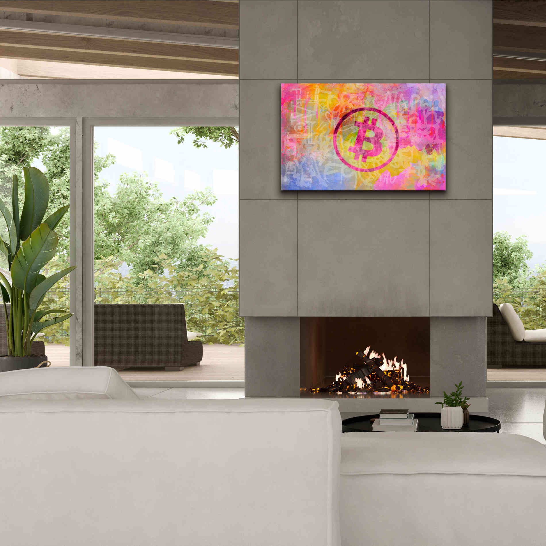 'Street Art Bitcoin' by Andrea Haase, Giclee Canvas Wall Art,40 x 26
