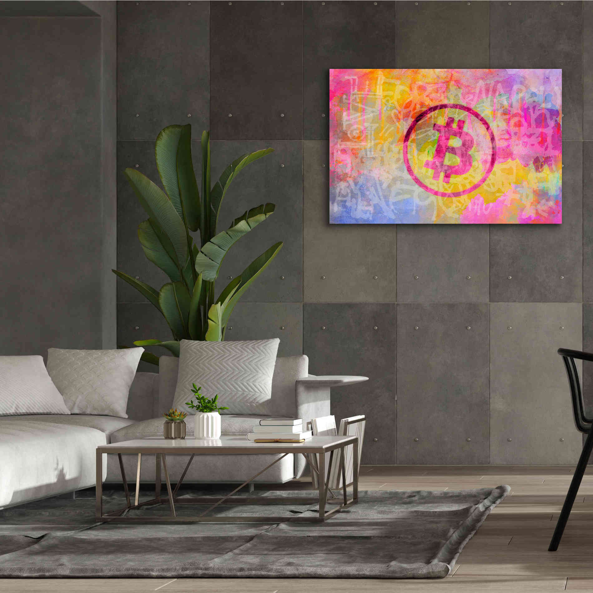 'Street Art Bitcoin' by Andrea Haase, Giclee Canvas Wall Art,60 x 40