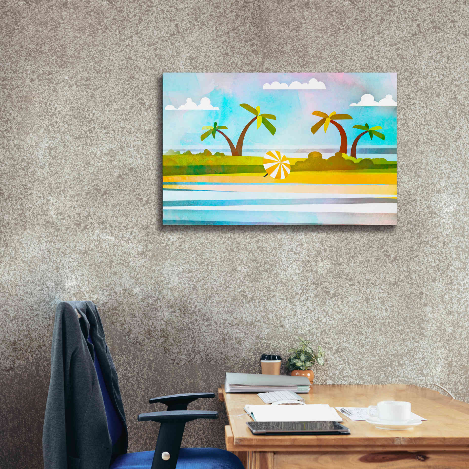 'Tropical Beach Day' by Andrea Haase, Giclee Canvas Wall Art,40 x 26