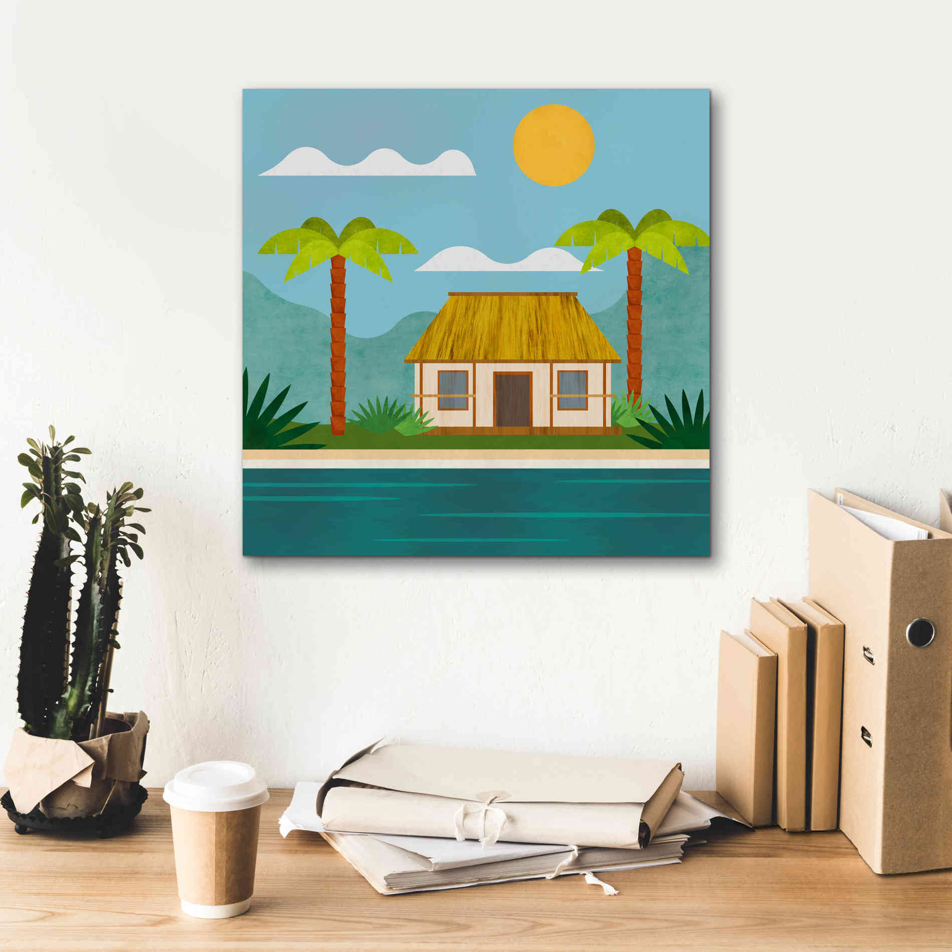 'Tropical Island Hideaway' by Andrea Haase, Giclee Canvas Wall Art,18 x 18