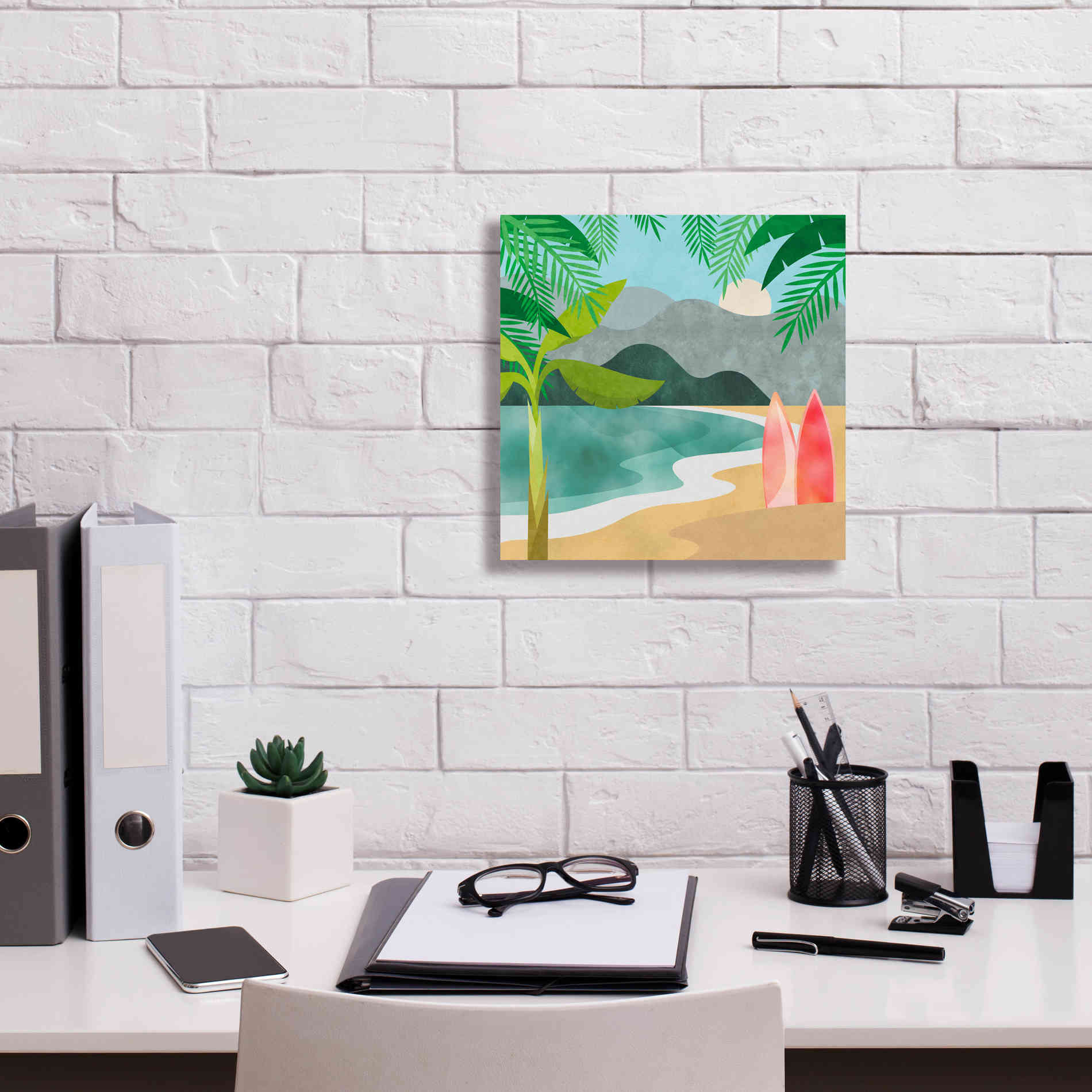'Secret Surf Spot' by Andrea Haase, Giclee Canvas Wall Art,12 x 12