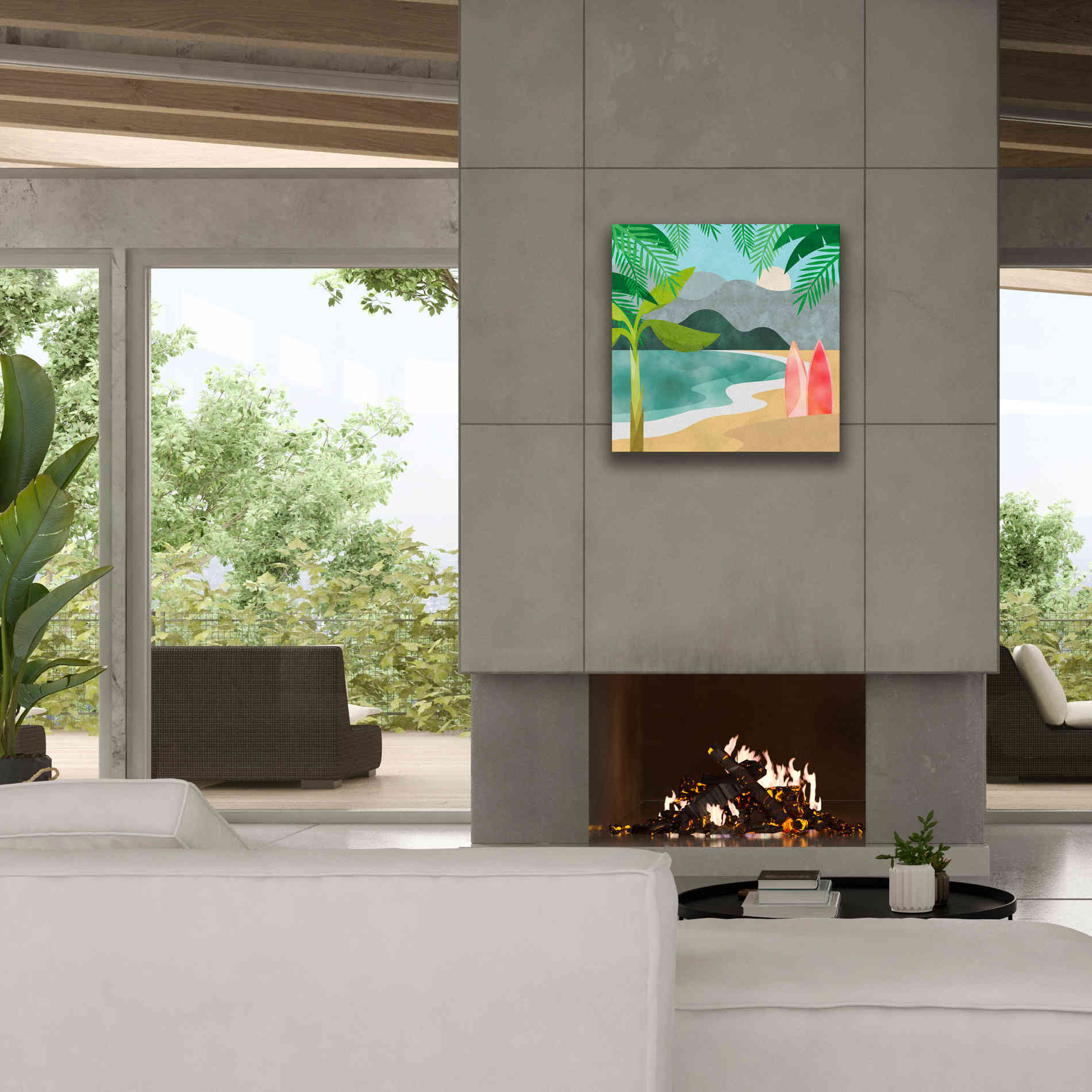 'Secret Surf Spot' by Andrea Haase, Giclee Canvas Wall Art,26 x 26
