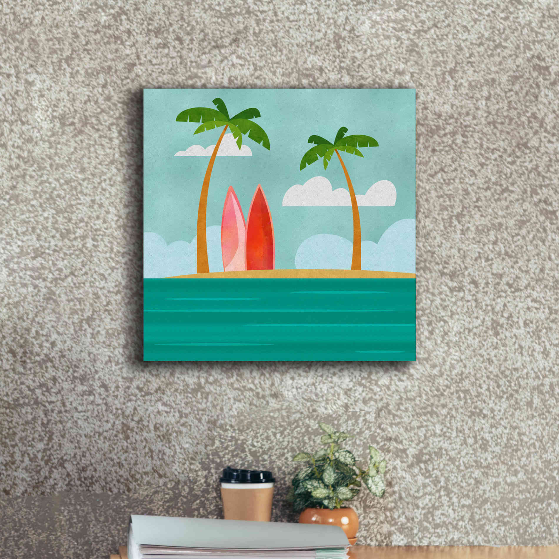 'Caribbean Surf Spot' by Andrea Haase, Giclee Canvas Wall Art,18 x 18