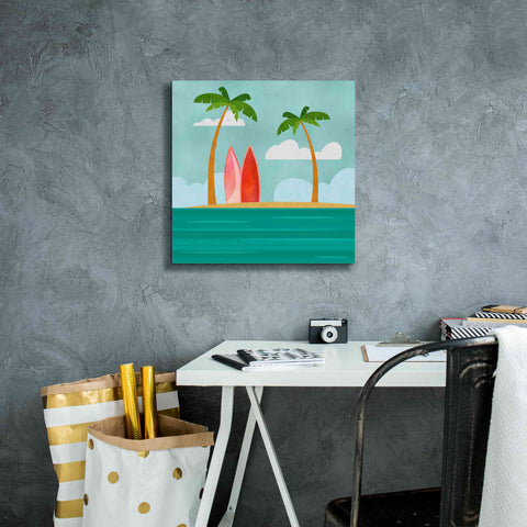 Image of 'Caribbean Surf Spot' by Andrea Haase, Giclee Canvas Wall Art,18 x 18