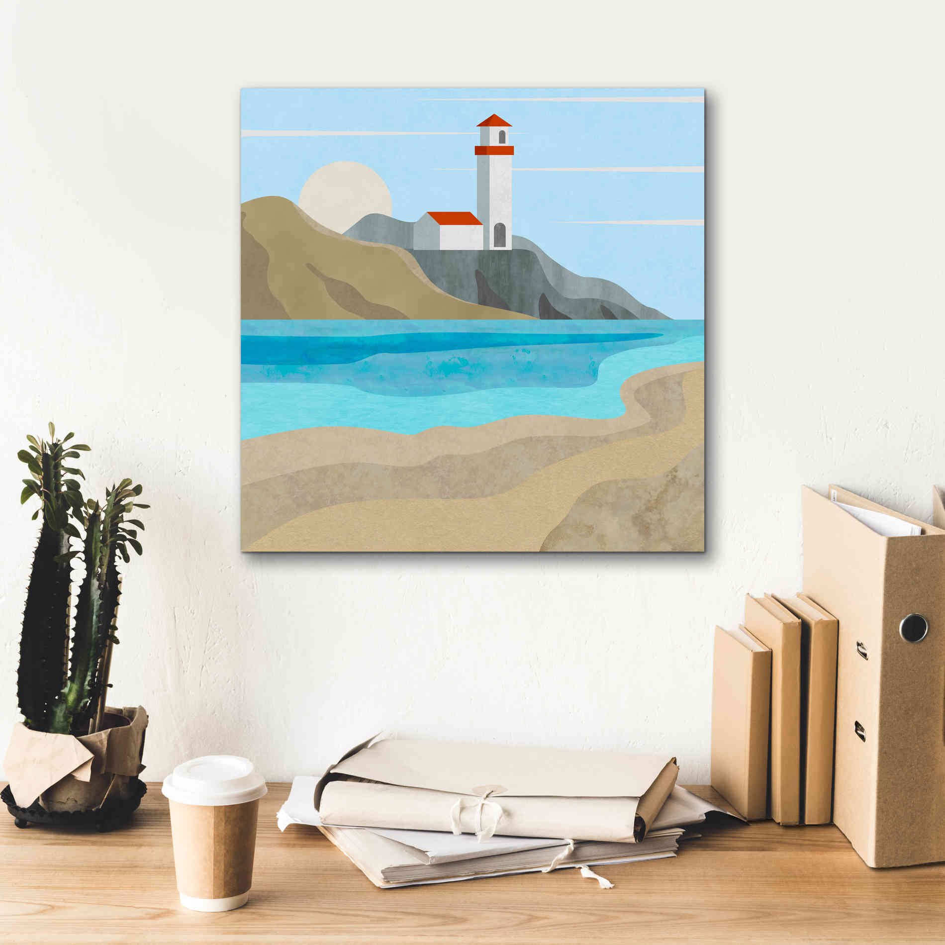 'East End Lighthouse' by Andrea Haase, Giclee Canvas Wall Art,18 x 18